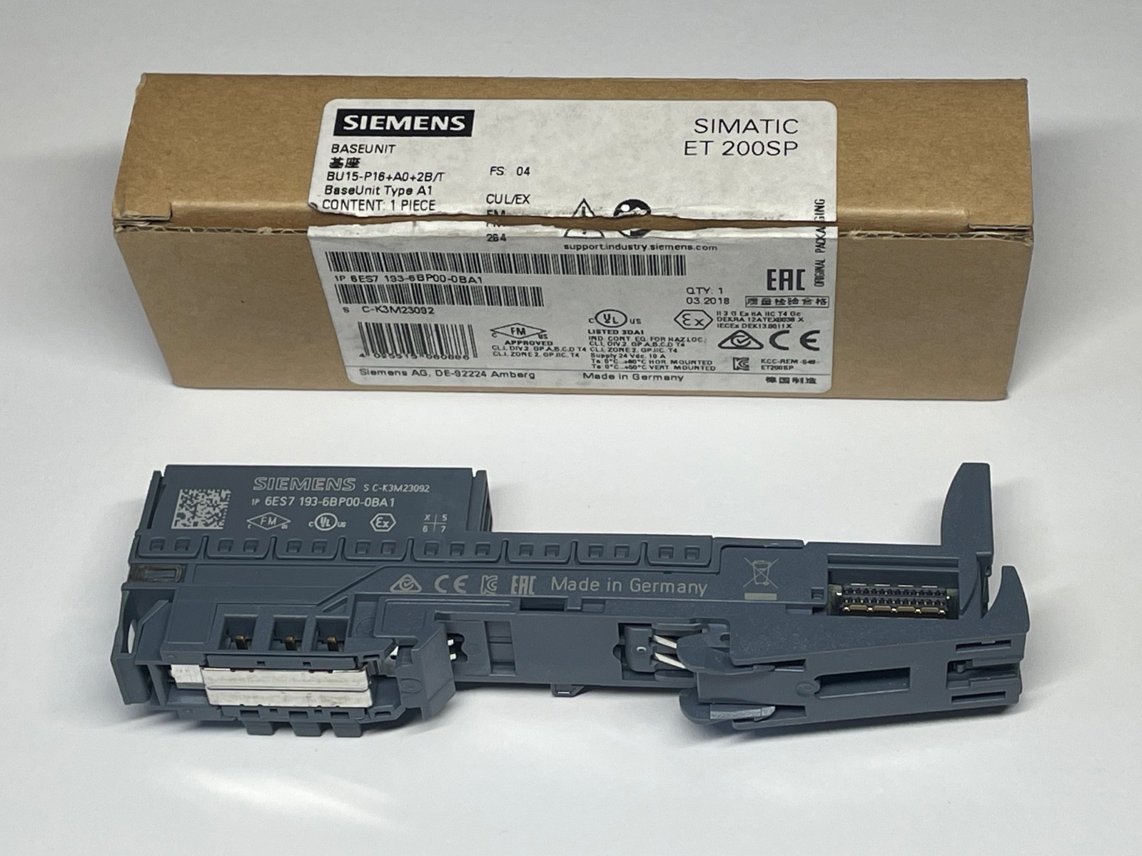 Siemens 6ES7 193-6BP00-0BA1 Base Unit Simatic ET 200SP