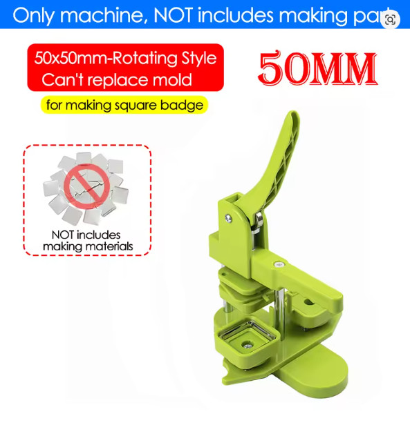 50mm Square Badge Button Maker Manual Press Badge Machine for DIY Making….