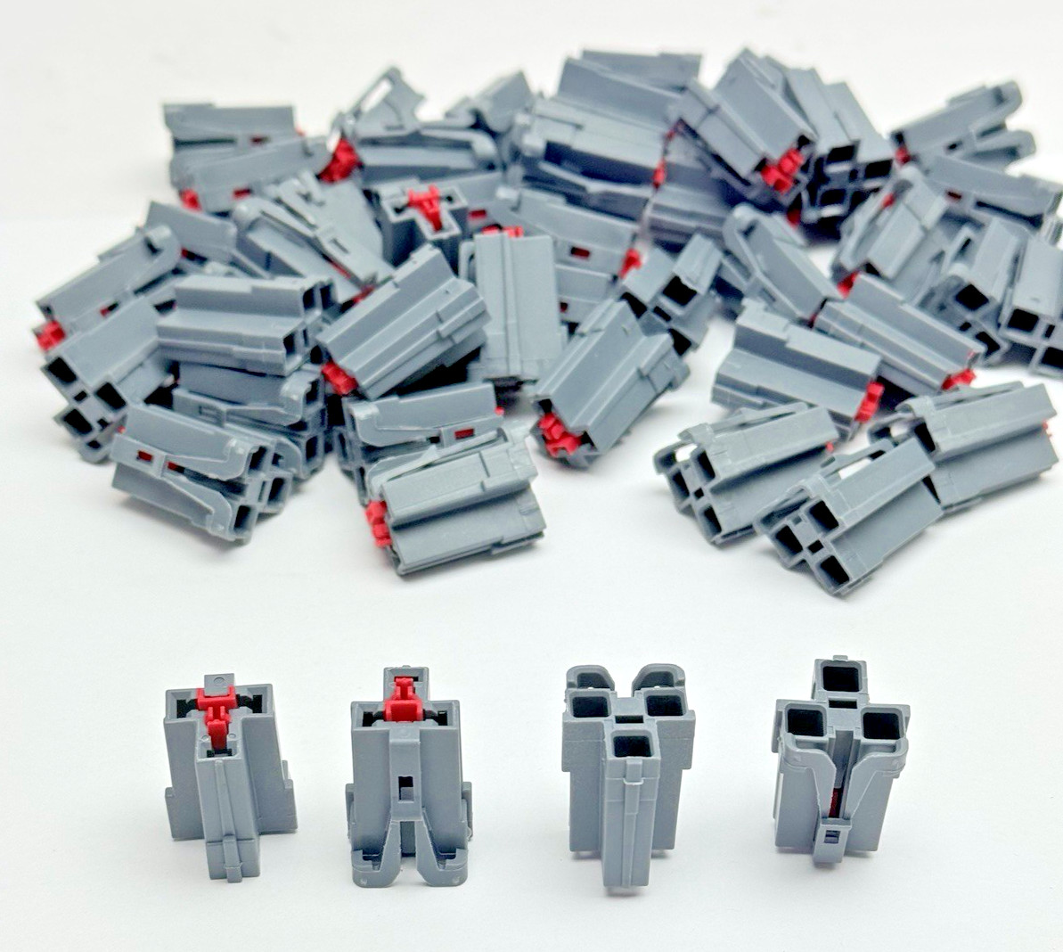 Lot of 50, Automotive Connectors 3 Way Female APEX 2.8 Unsealed Dark Grey