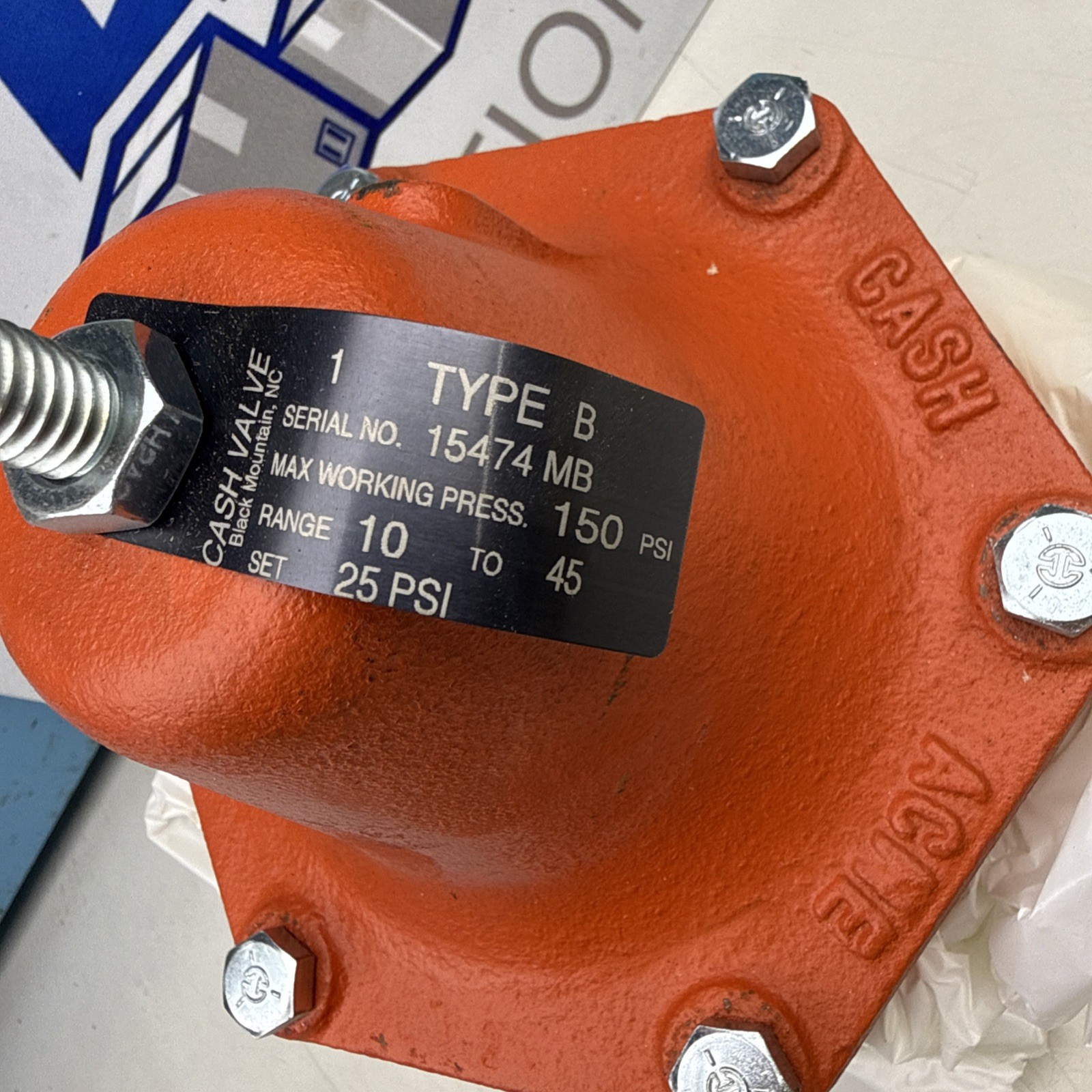 CASH VALVE TYPE B 25PSI 1” Range 10 To 45 Max 150psi