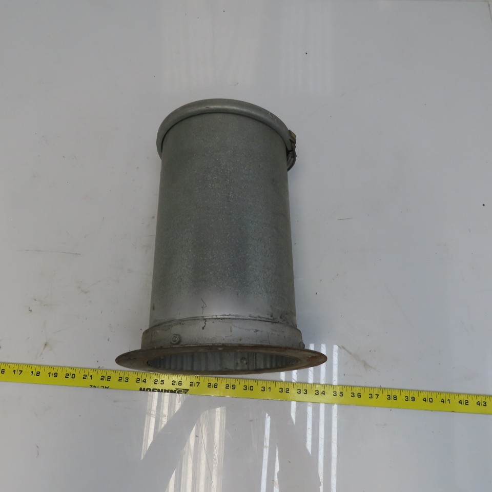 Quick-Clamp Rolled Edge Duct Nipple Flange 7″ Dia x 12″ Galvanized Steel W/Clamp