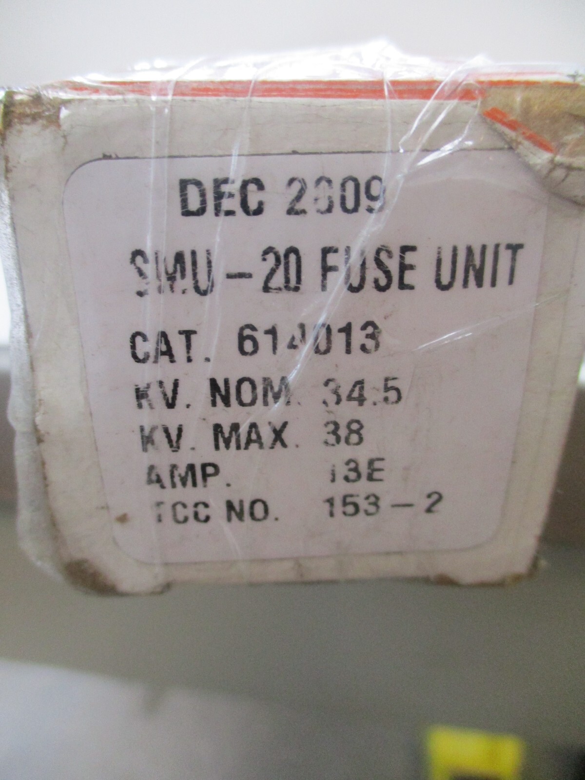S&C SMU-20 FUSE UNIT CAT 614013, 34.5-38KV 13E A, TCC-153-2, REFILL CARTRIDGE
