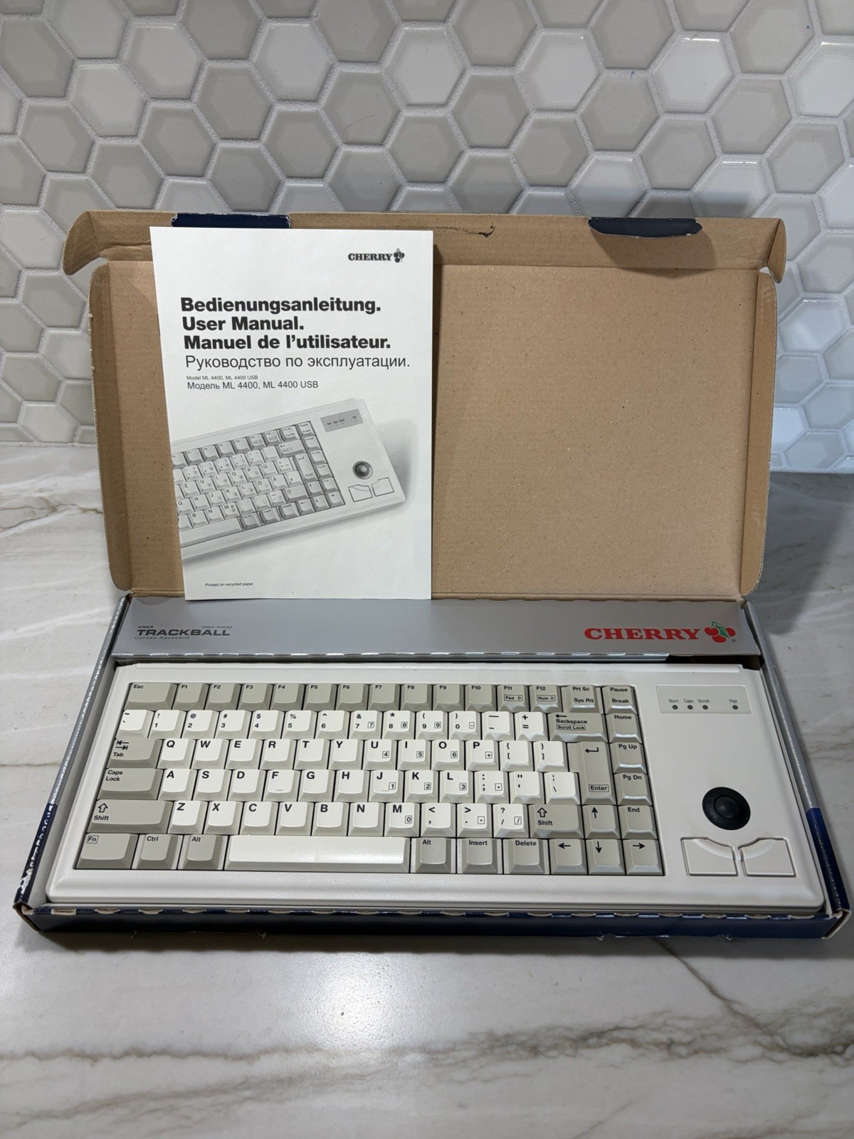 Cherry G84-4405PPBUS G84-4400 Ultraslim Trackball Keyboard