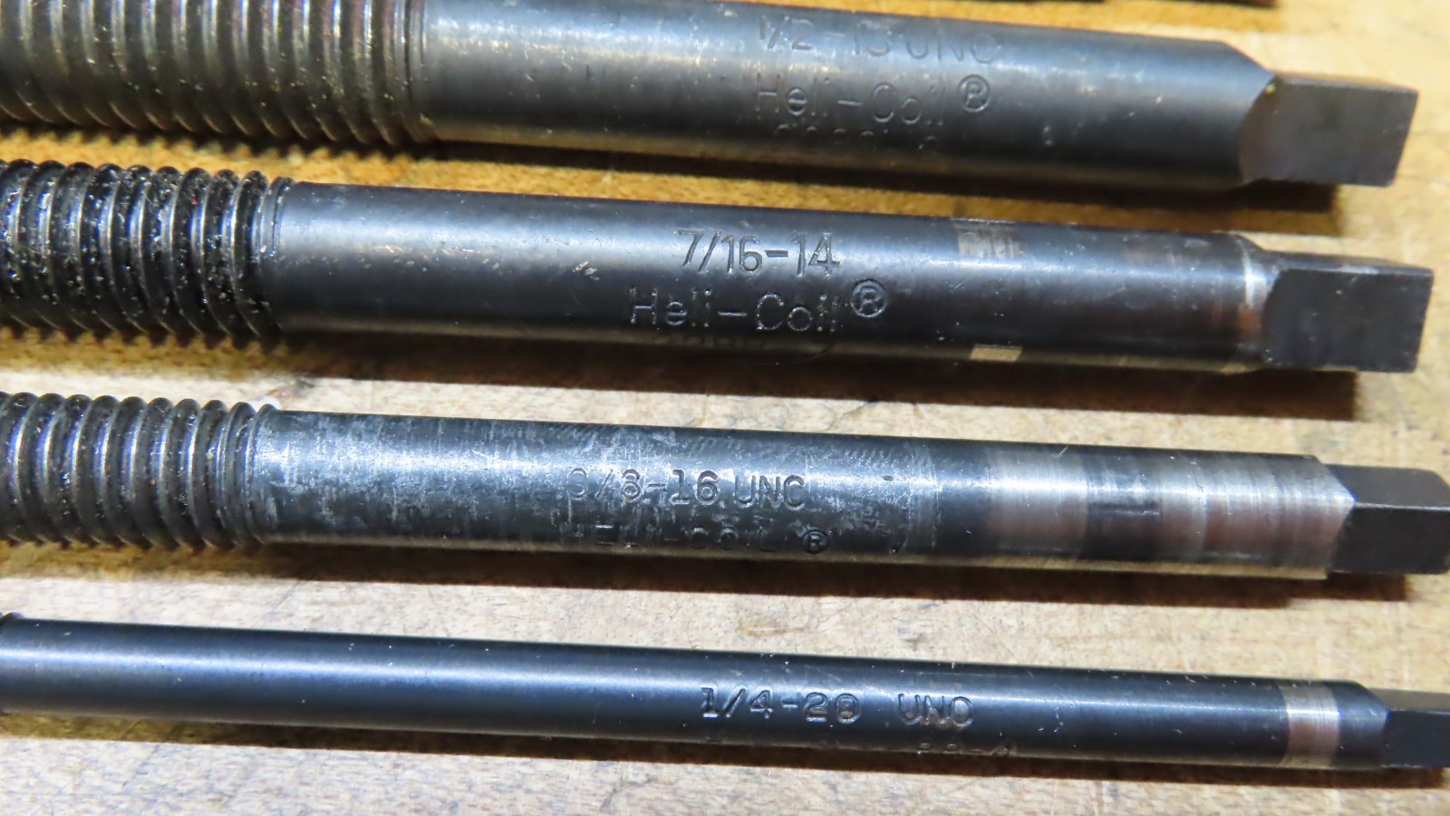 Helicoil SAE thread repair install tools 1/4-20, 3/8-16, 7/16-14, 1/2-13, 5/8-11