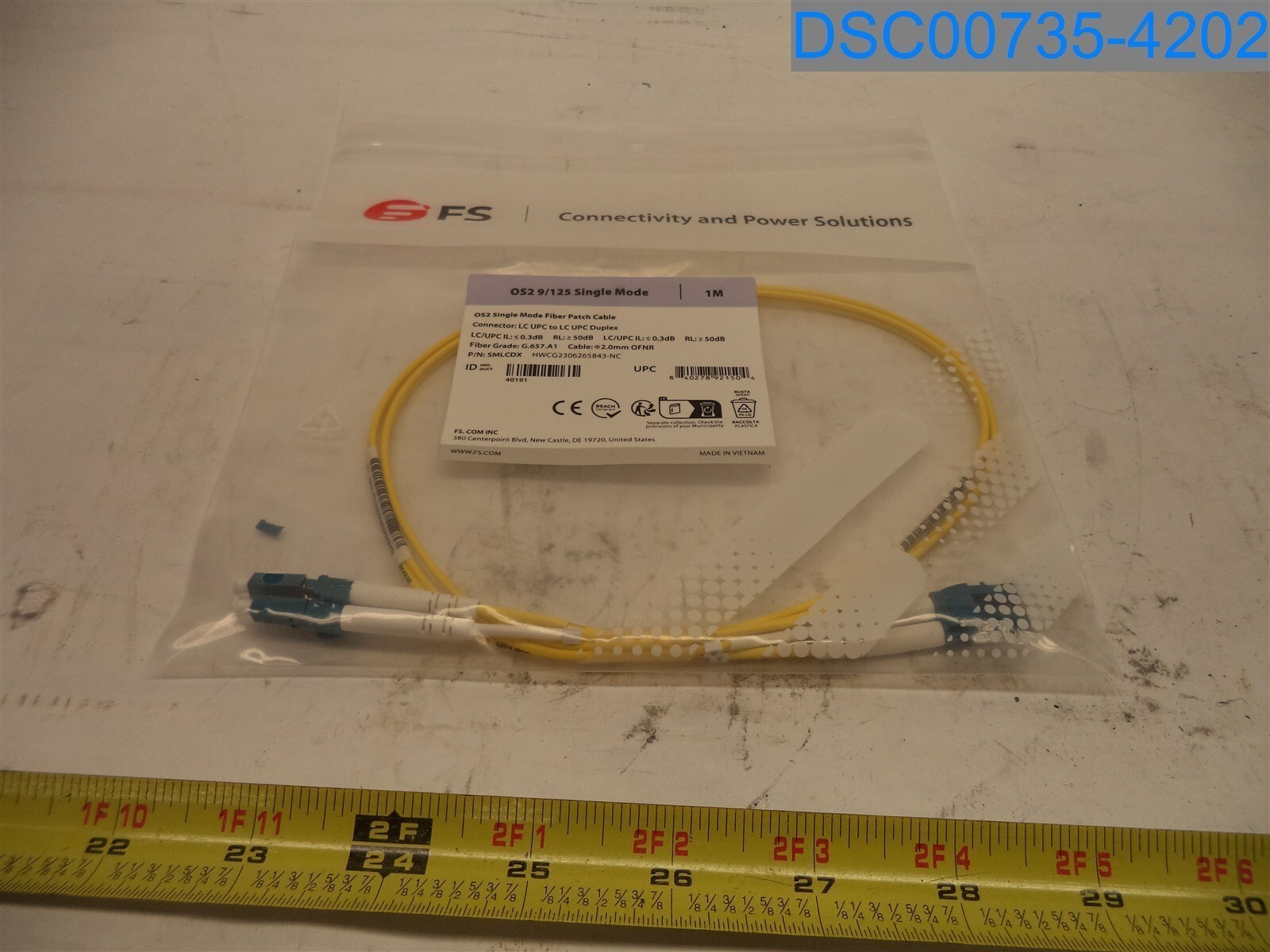 Qty=13: FS: OS2 Single Mode Fiber Patch Cable, 40191, 840278921504