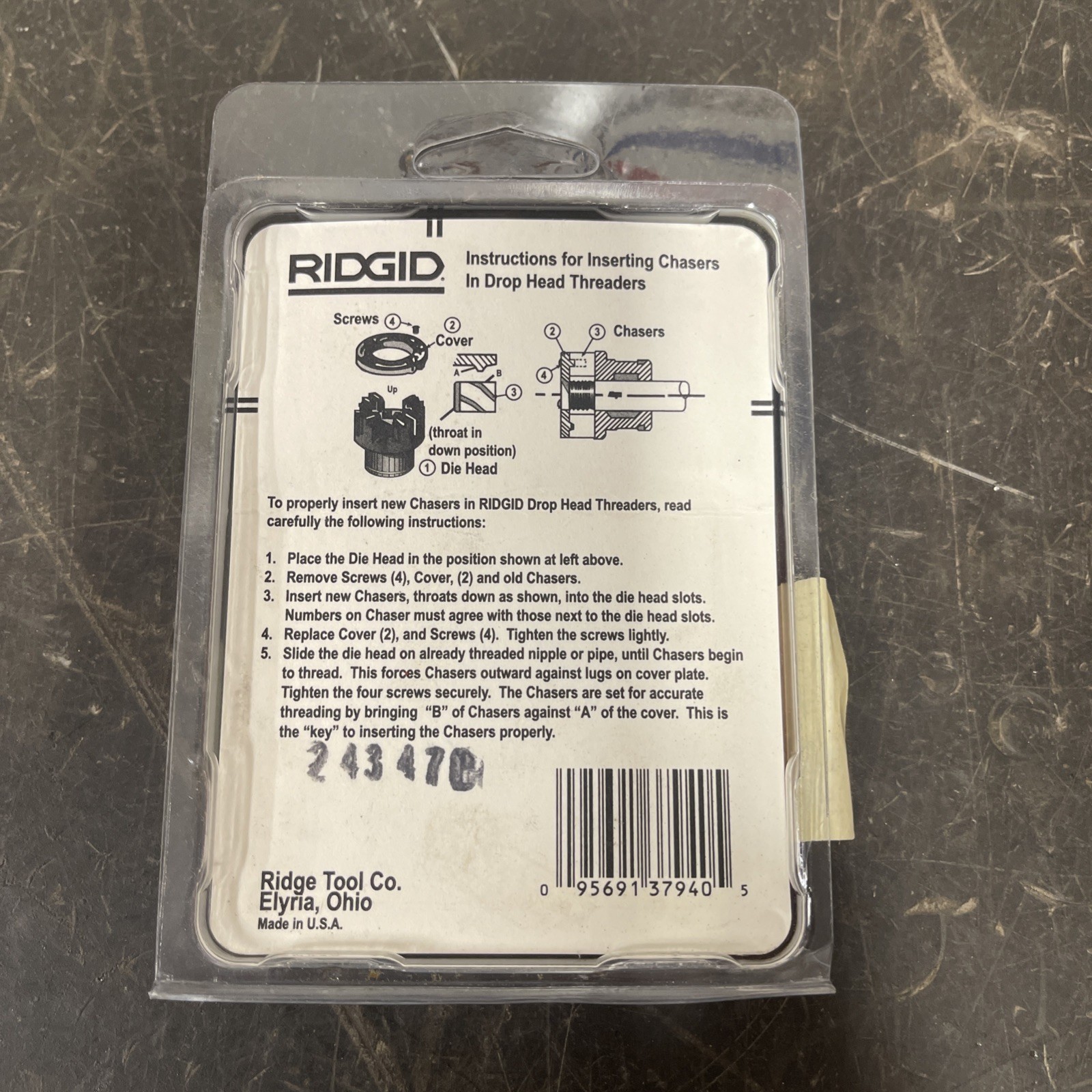 Ridgid 37940 2” 11-1/2 TPI High Speed Steel Manual Threader Pipe Die