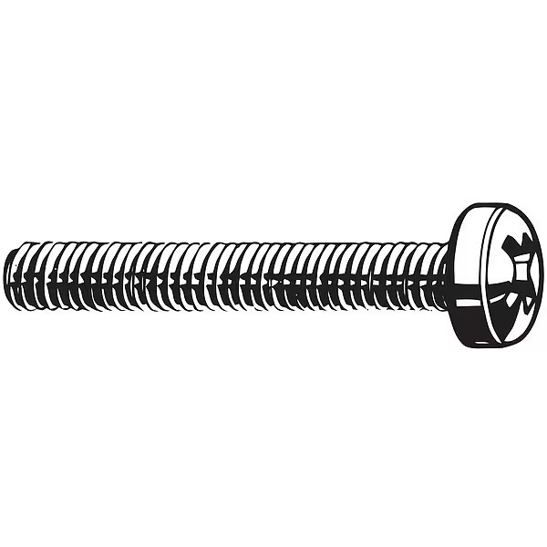 M4-0.70 x 35 mm Phillips Fillister Machine Screw, Plain 18-8 Stainless Steel,