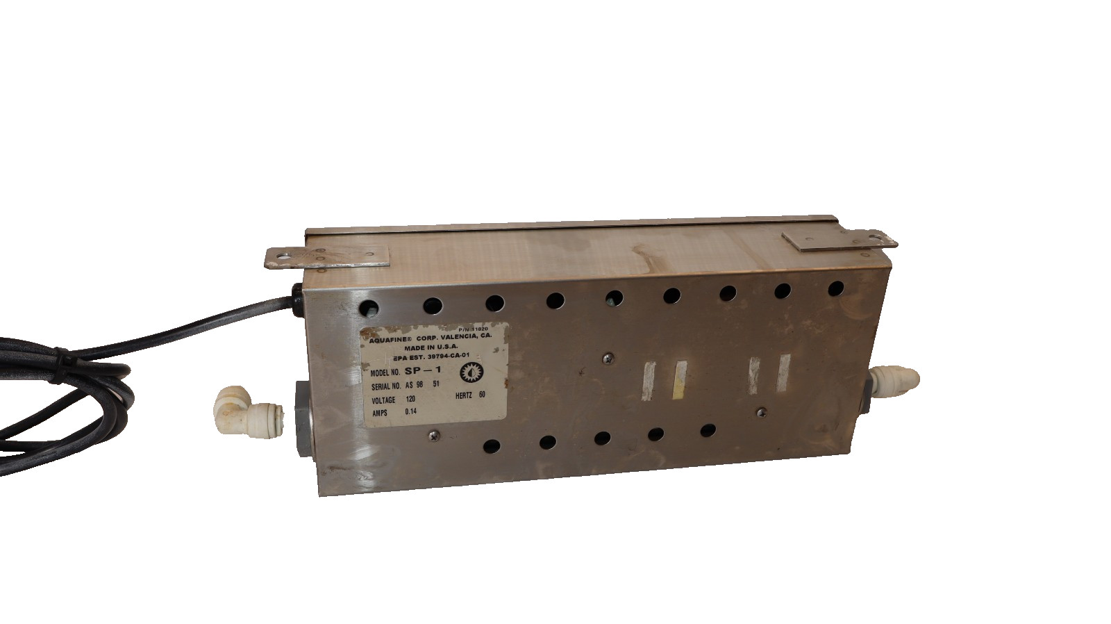 AQUAFINE CORP. SP-1 , SP1 120V 60Hz 0.14A Ultraviolet Disinfection Unit