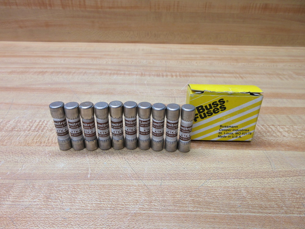 Buss KTK-6 Bussmann Fuse Cross Ref 4XC41 (Pack of 10)