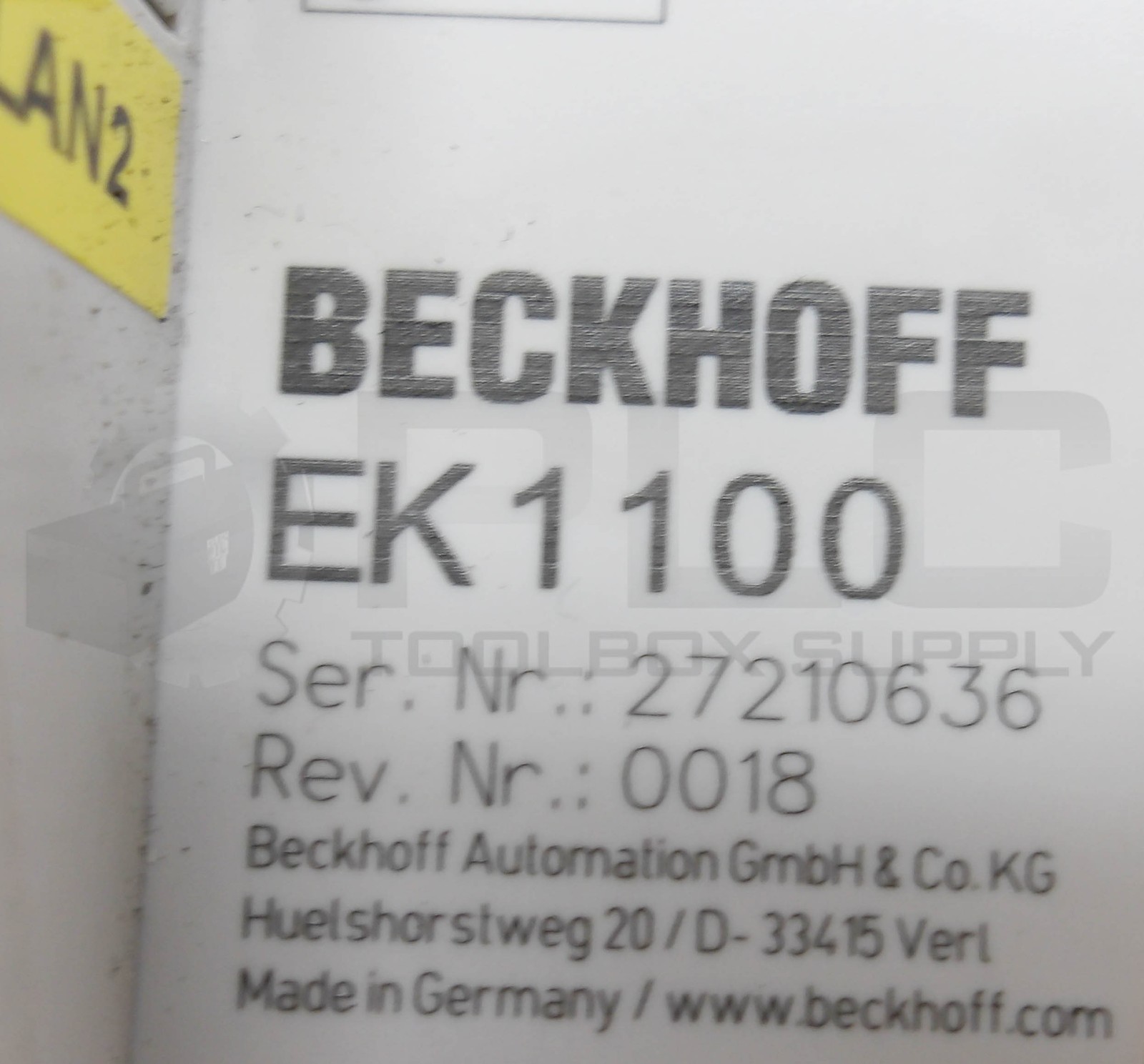 BECKHOFF EK1100 ETHERCAT COUPLER