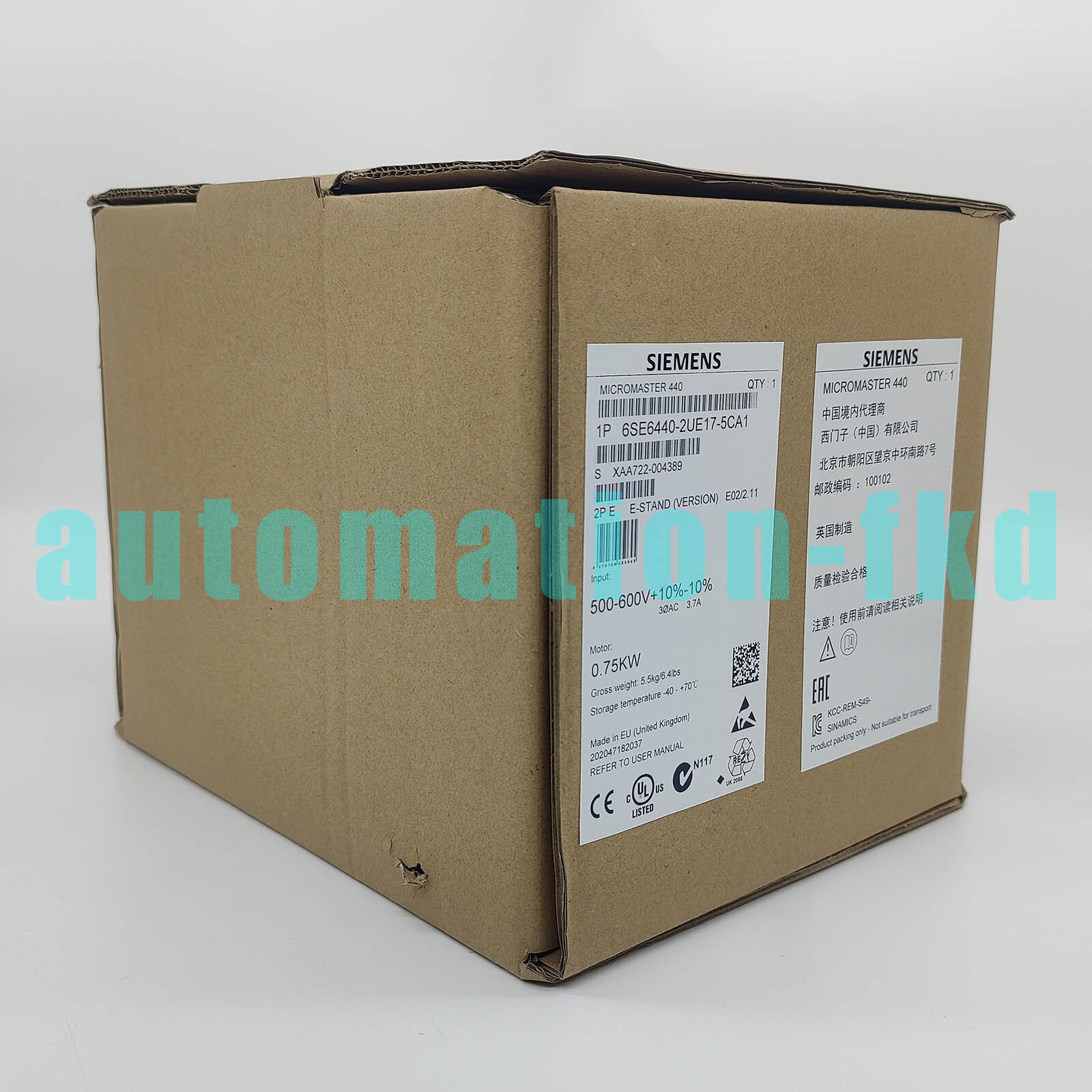 Brand New Siemens 6SE6440-2UE17-5CA1 6SE64402UE175CA1