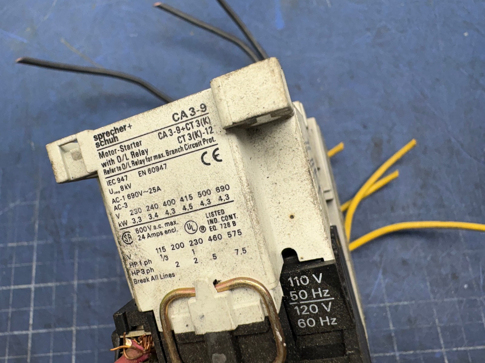 SPRECHER+SCHUH CA3-9-10 CONTACTOR 110/120V COIL W/CEP7-EEEB SER C*SEE PICTURES*