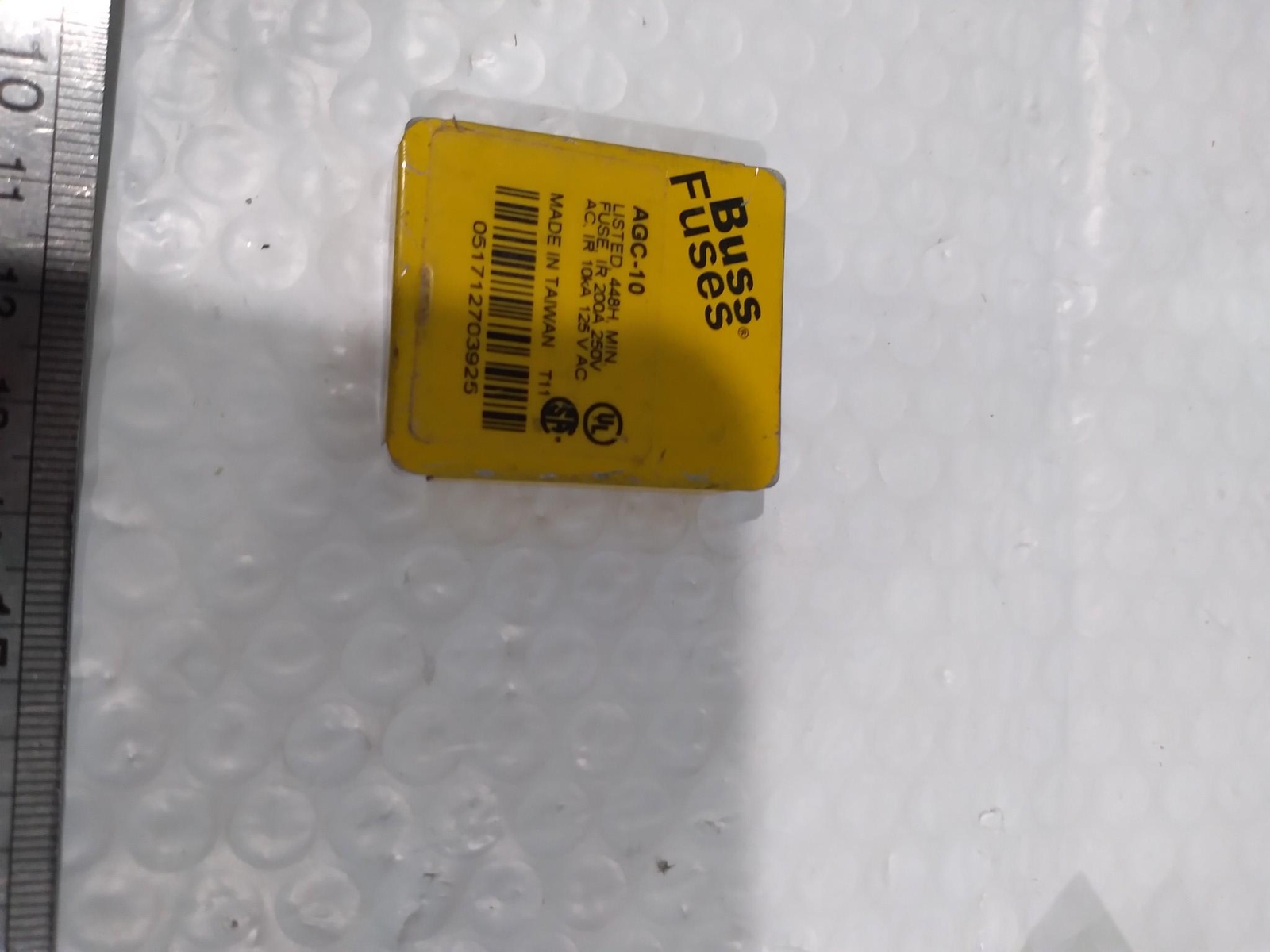 BUSS FUSES AGC-10 448H 200A 250V 10KA 125VAC … lot of 5
