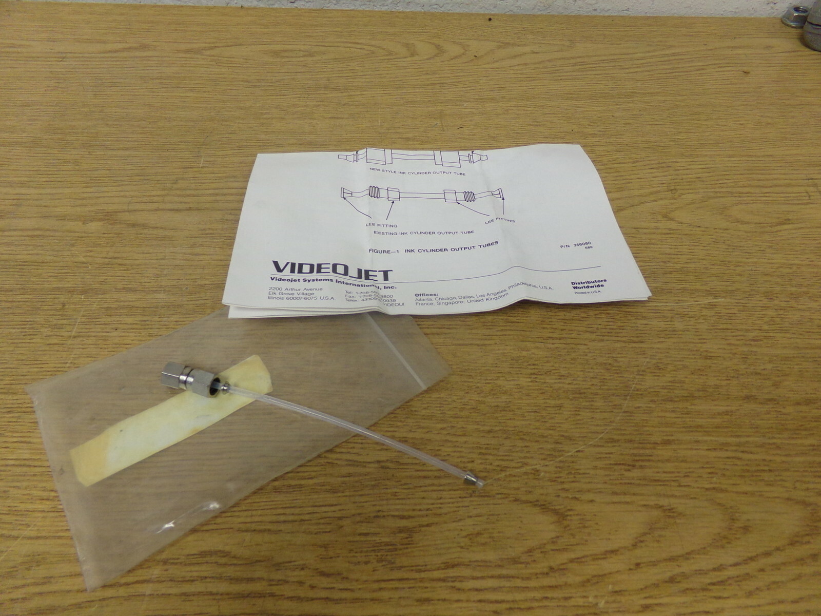 NEW VideoJET SP 356093 Excel Series Ink Cylinder Output Tube *FREE SHIPPING*