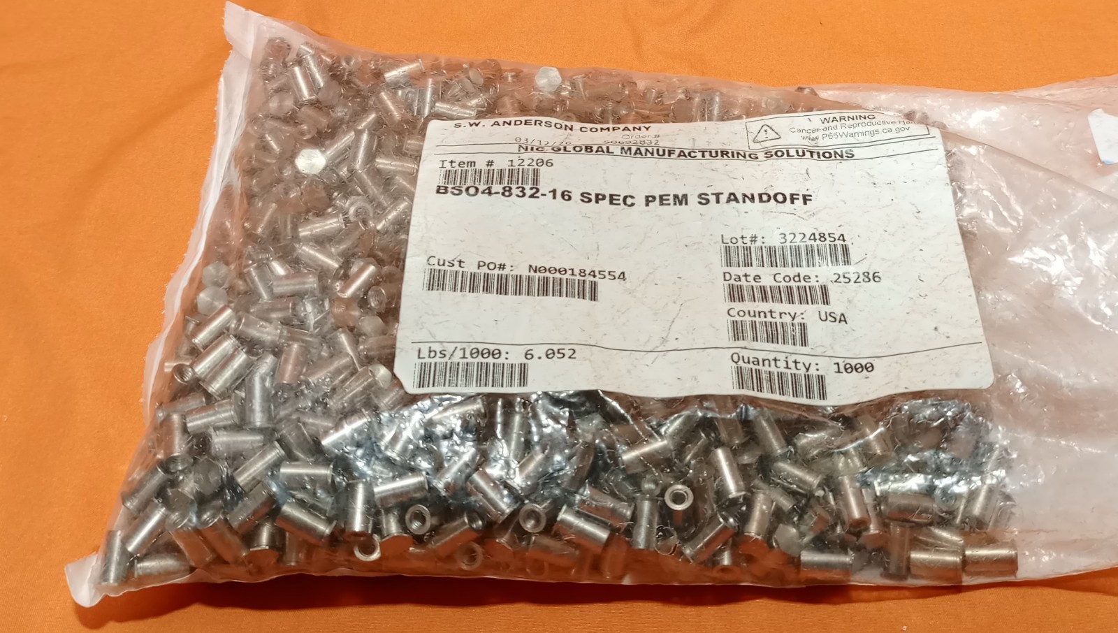 Lot Of 1000 Penn Engineering BS04-832-16