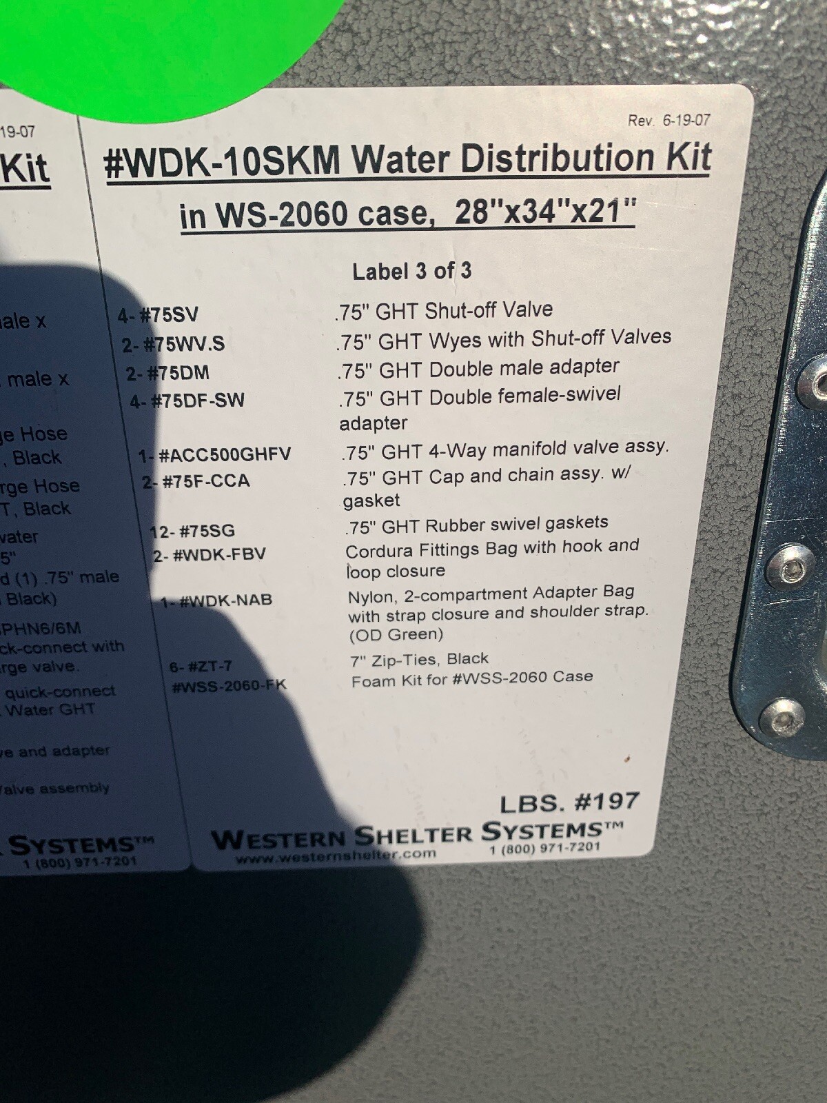NOS Western Shelter COMPLETE WATER SYSTEM WDK-10SK BASE X EMERGENCY PREPPING