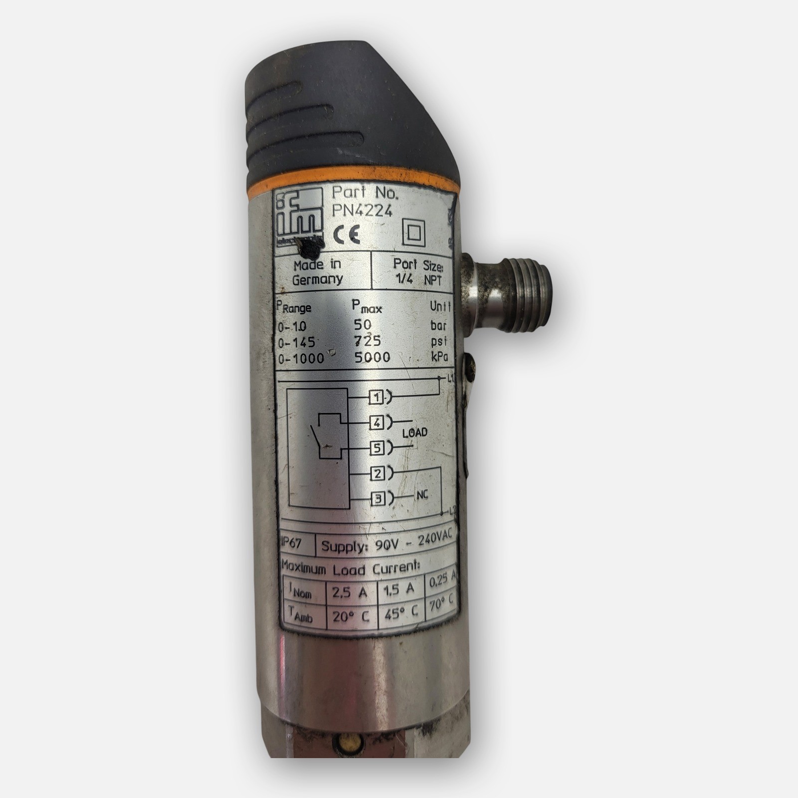 IFM PN4224 PRESSURE SENSOR PORT SIZE 1/4″ NPT