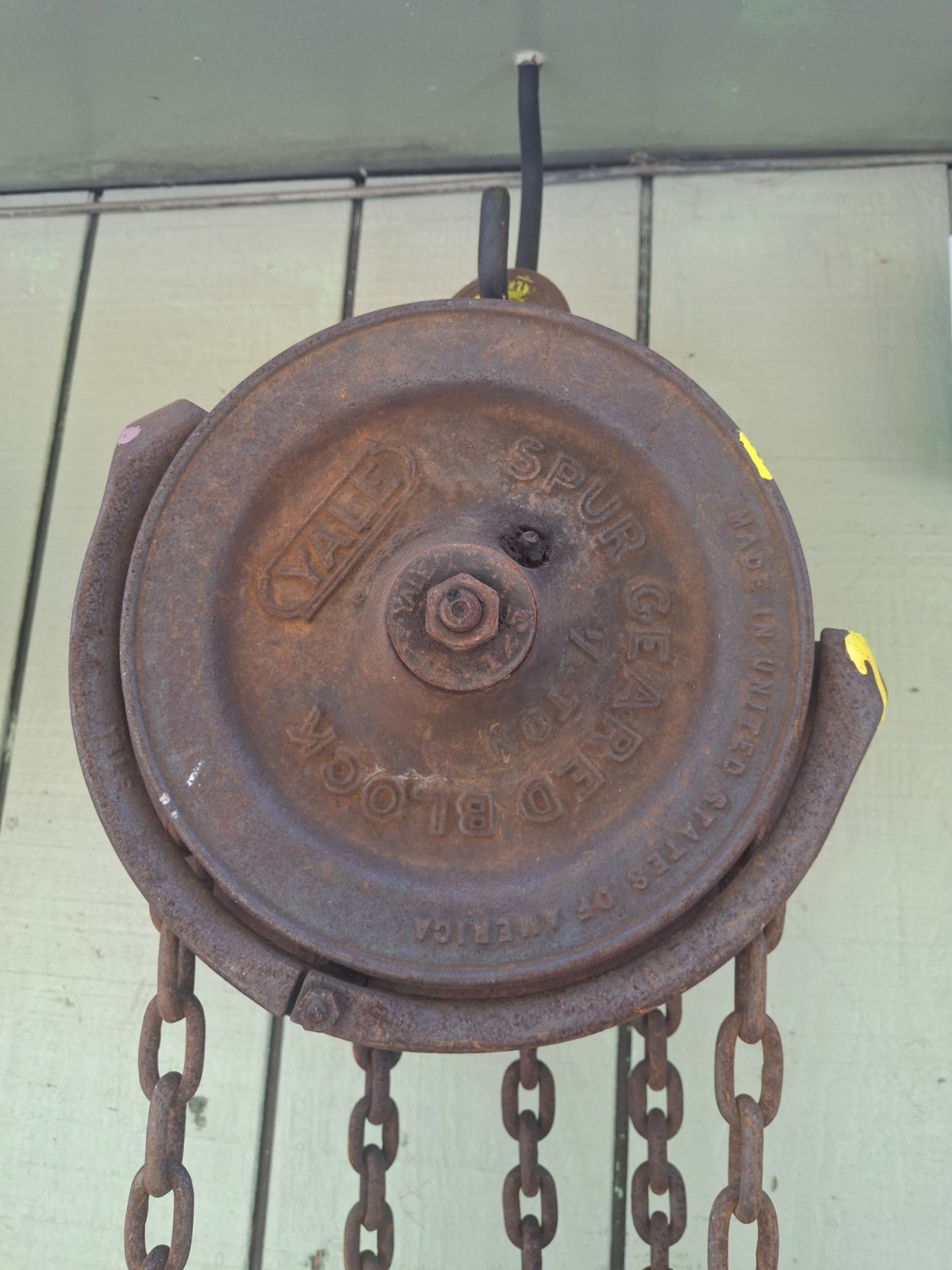 Yale Chain Hoist 1/2 Ton Spur Gear Block #125 8Ft Chain 1/4 Manual Hand Chain