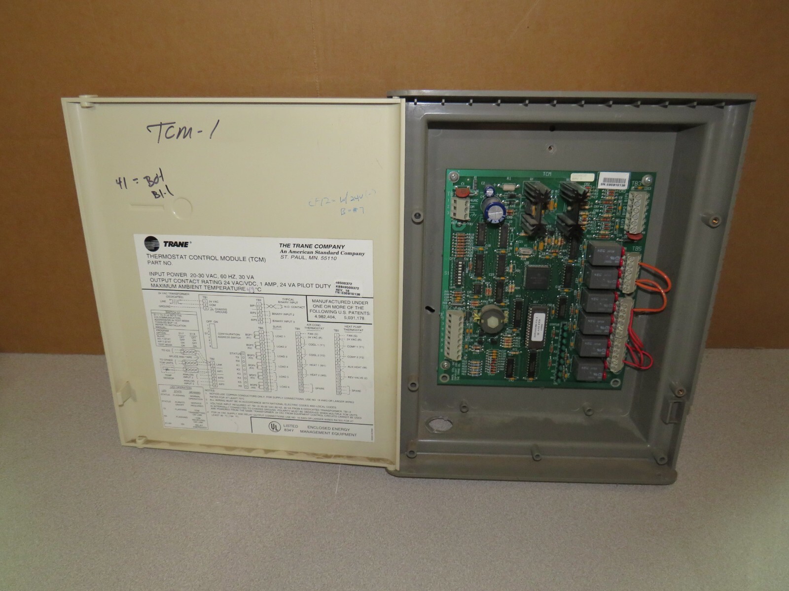 TRANE CONTROL MODULE TCM 49500372 KBB49500372
