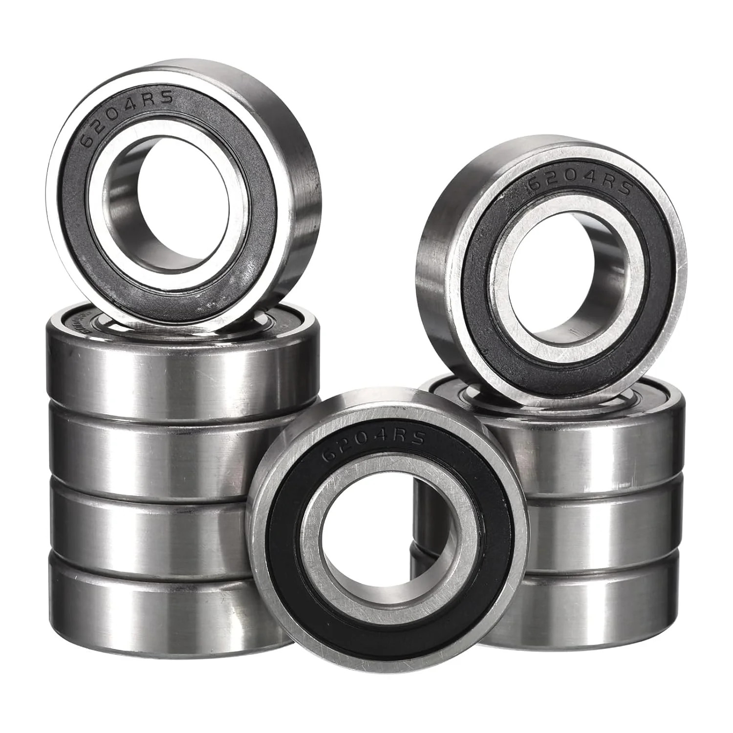 6204-2RS Deep Groove Ball Bearings, ID 20mm x OD 47mm x Width 14mm Double Rubber