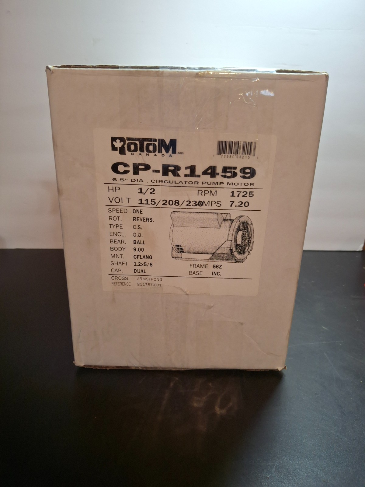Rotom #CP-R1459 Hot Water Circulator 1/2HP 1725RPM 115/230V
