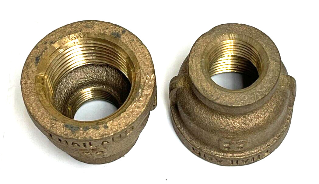 MERIT BRASS 3/4″ X 3/8″ BRASS BELL HOUSE REDUCER COUPLING *LOT OF 2*