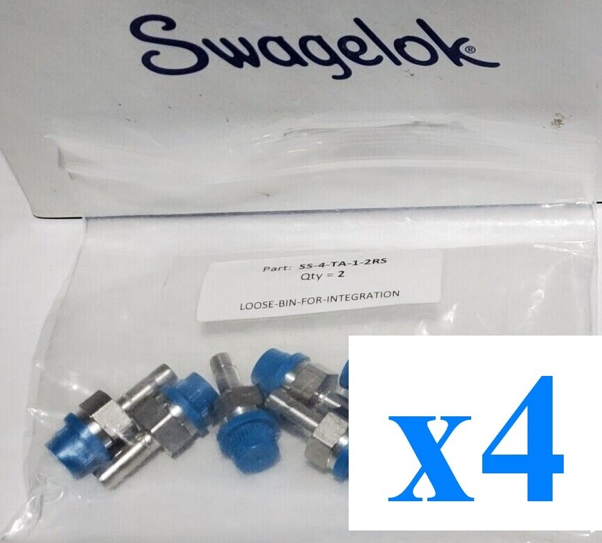x4 NEW Swagelok SS-4-TA-1-2RS Male Adapter, 1/4 in Tube OD x 1/8 in Male ISO 4pc