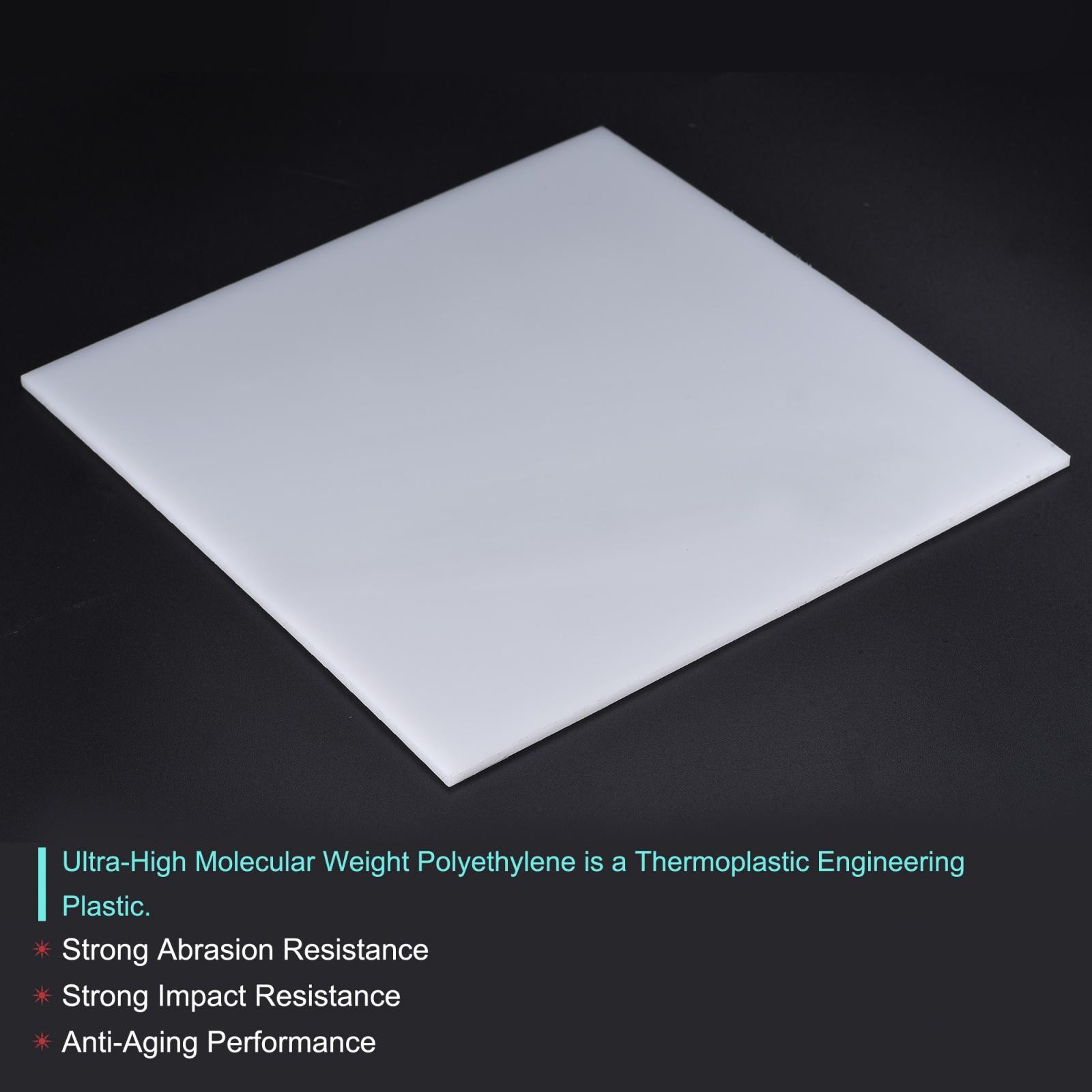 UHMW Sheet Ultra High Molecular Weight Polyethylene 6.1”x 6.1” x 0.08” White