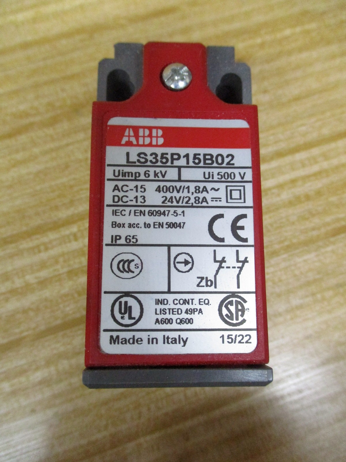 ABB LS35P15B02 Limit Switch W/O Head