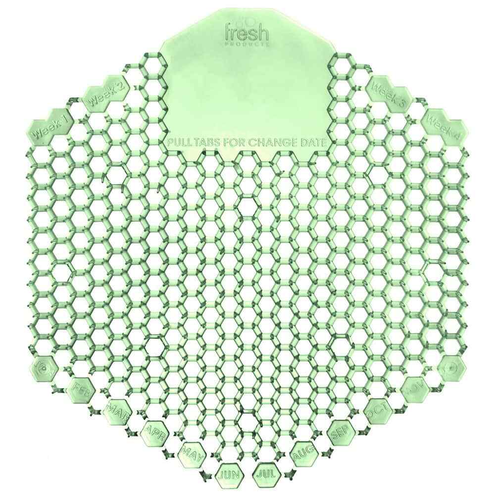 10 Count Fresh Products 2WDS60CMF Urinal Screens, Green, Cucumber Melon Scent