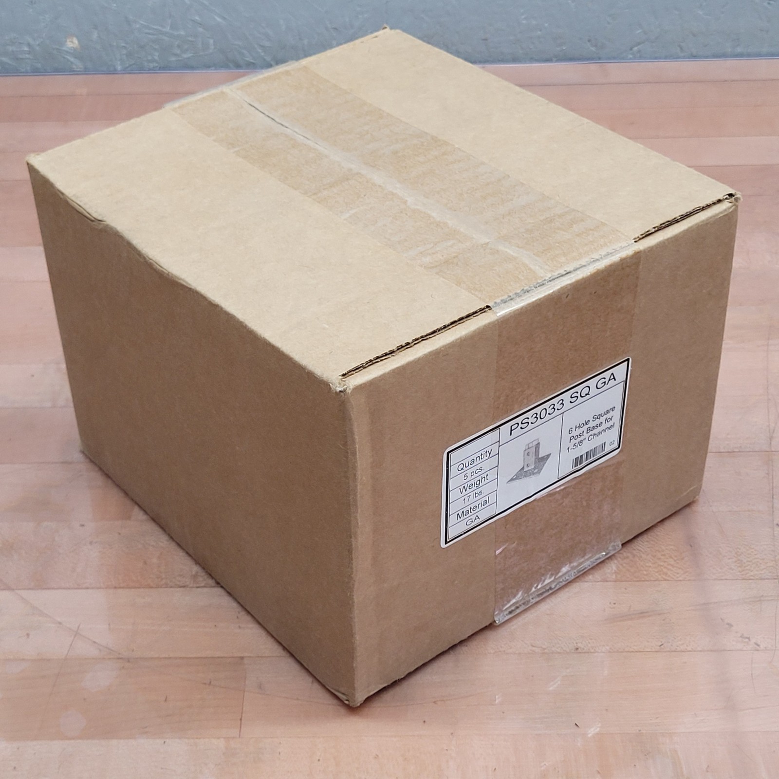 Box of 5 – PS3033 SQ GA 6 Hole Square Post Base For 1-5/8″ Channel – NEW