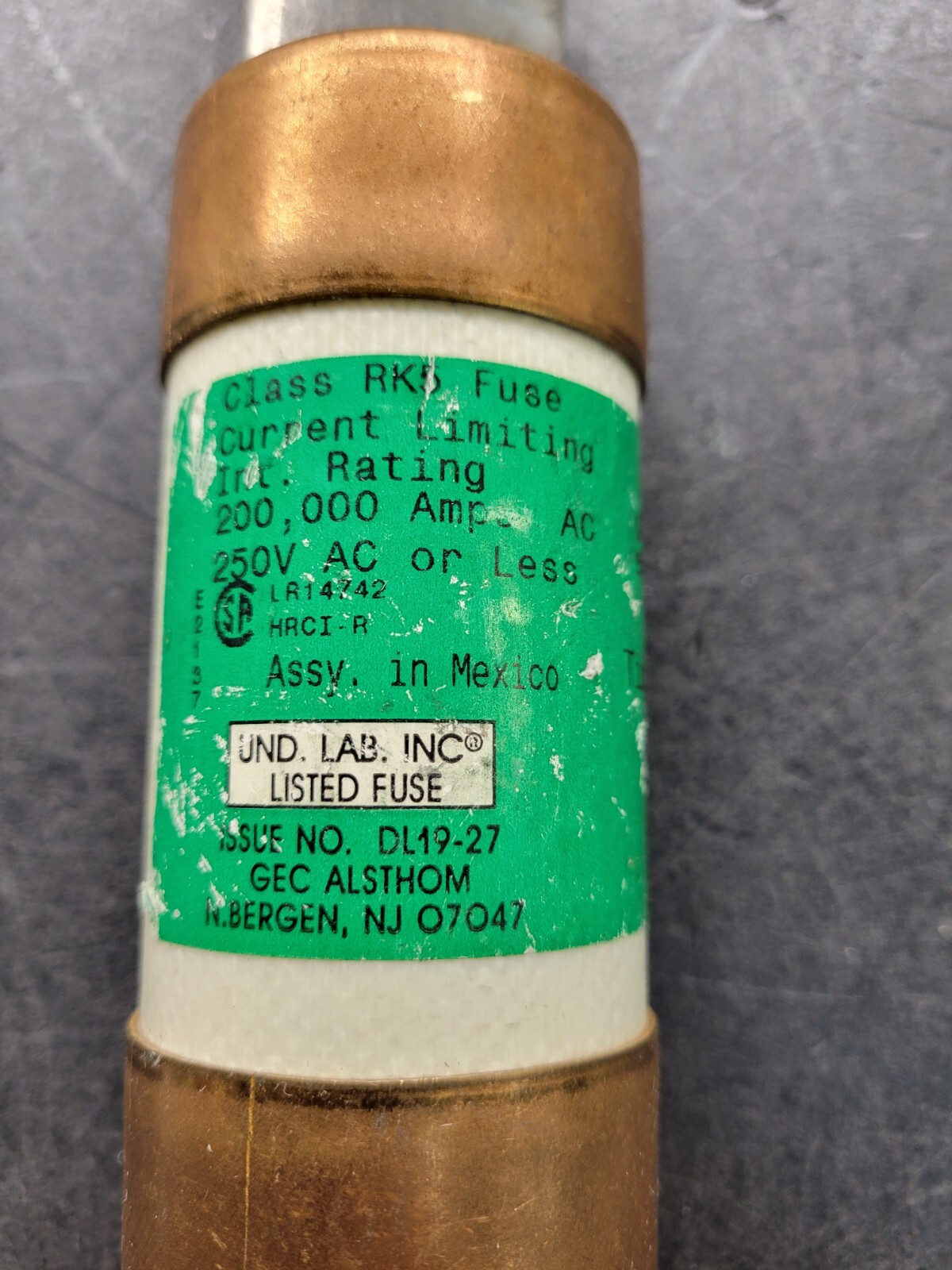GEC Alsthom CRN-R250 Fuse.