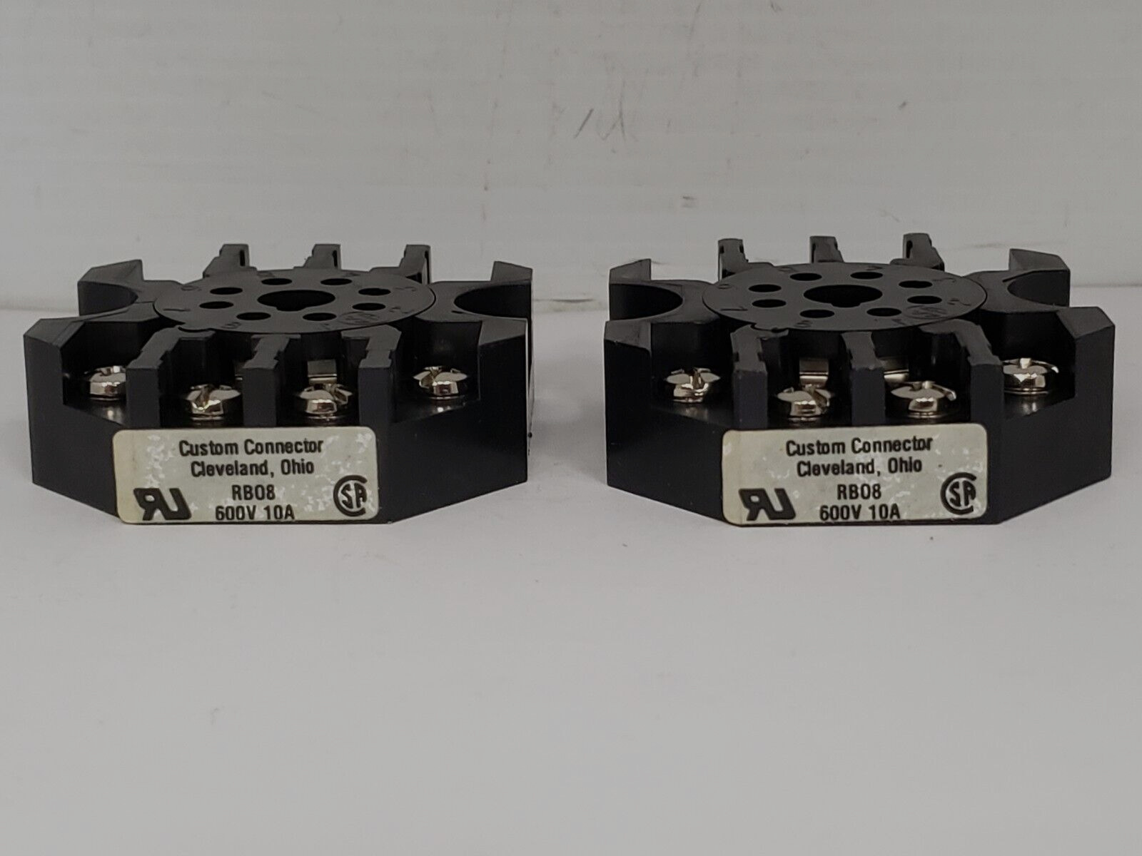CUSTOM CONNECTOR RB08-PC RELAY SOCKET DPDT 8 PIN OCTAL (LOT OF 2) NNB