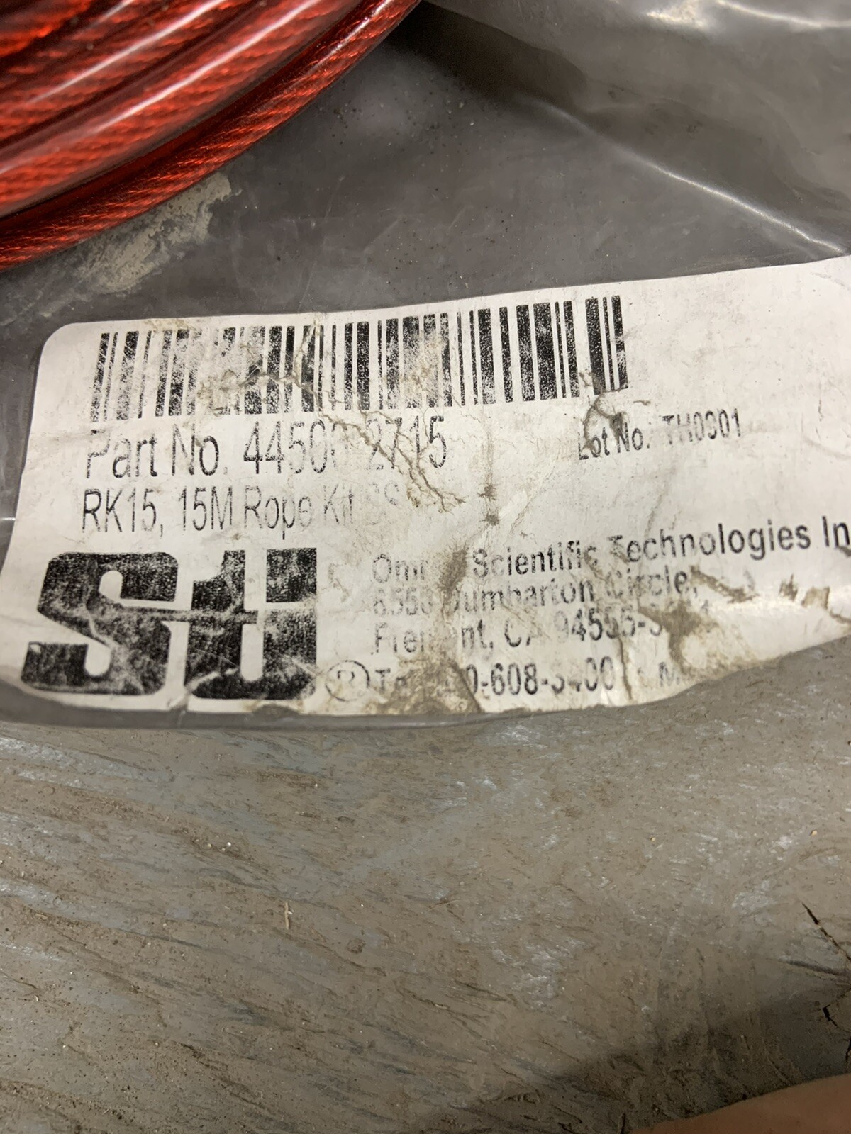 STI 44500-2715 RK15 15M Rope Kit SS