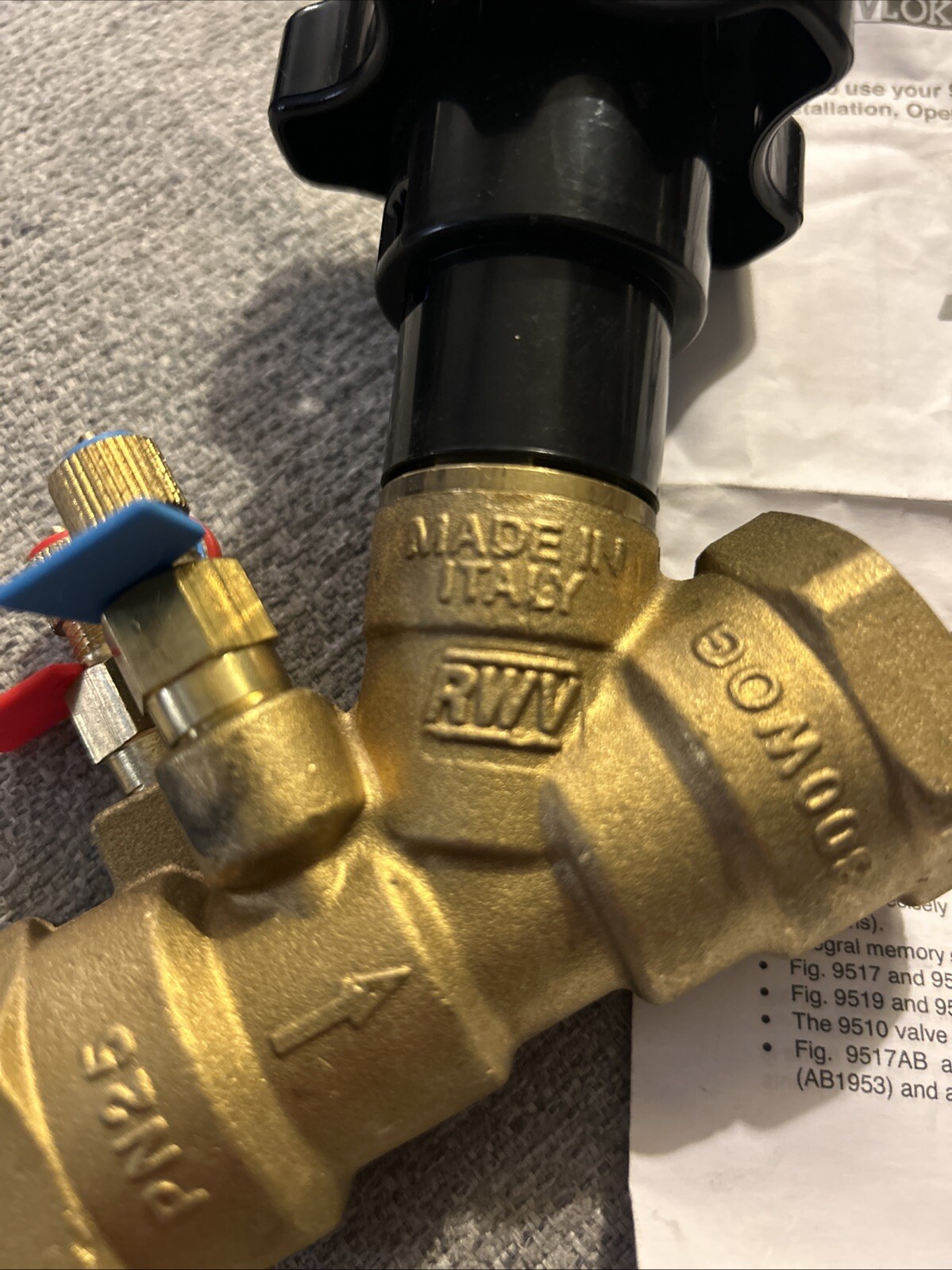 Gruvlok MBV-9510 Series 1 in. Sweat Brass Circuit Balancing Valve NEW /Italy