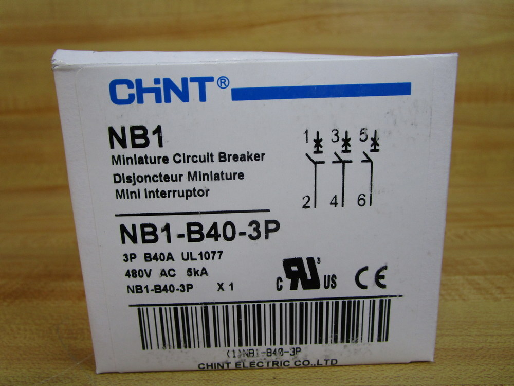 Chint NB1-B40-3P 40A Circuit Breaker NB1B403P (Pack of 4)