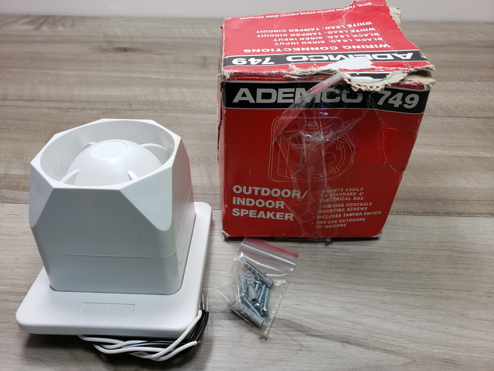 749 Ademco Outdoor/Indoor Speaker, 25W Peak, Weather Resistant