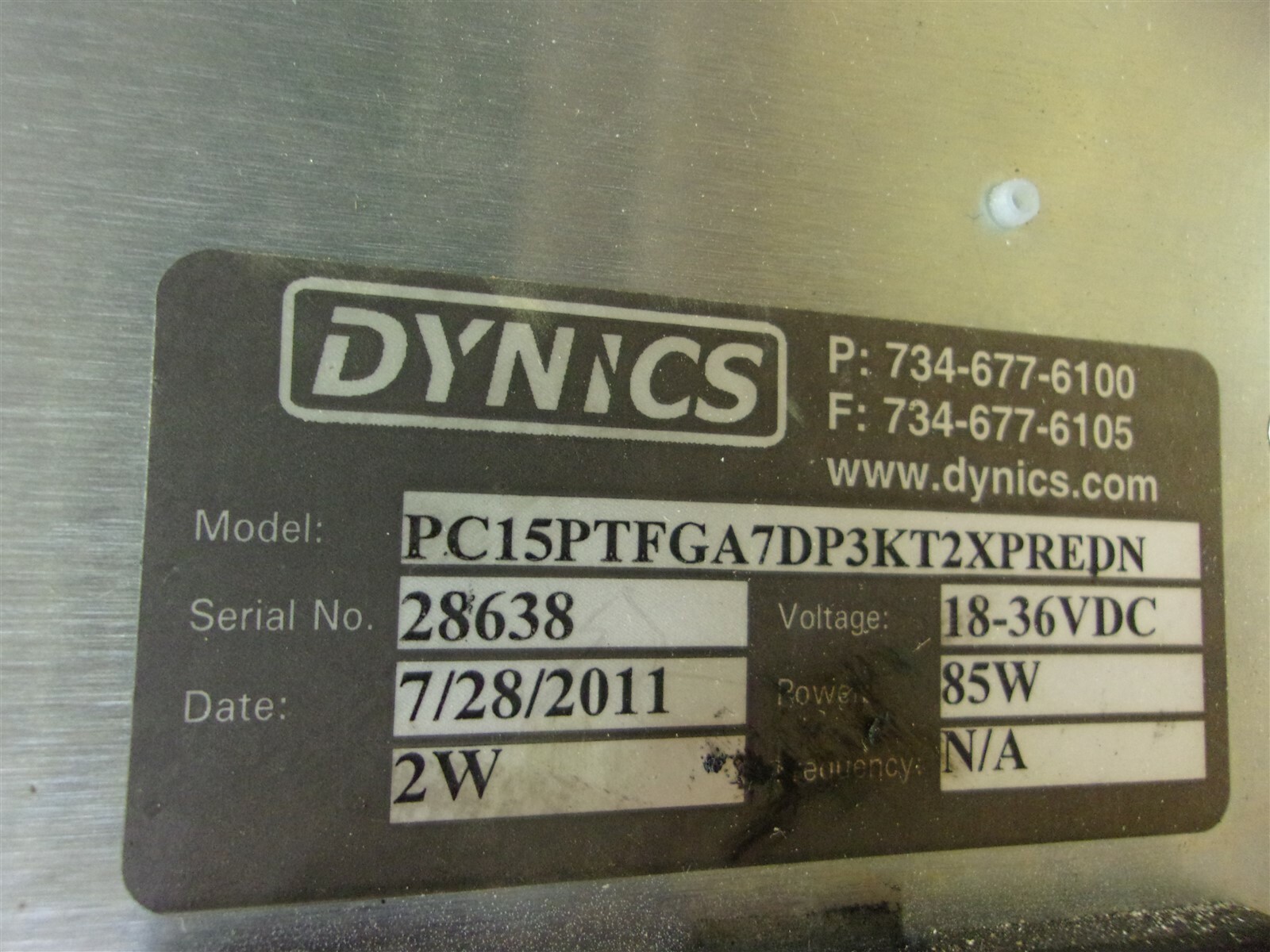 Dynics PC15OPTFGA7DP3KT2XPREDN Monitor 28638 G82-00037 X16-96096