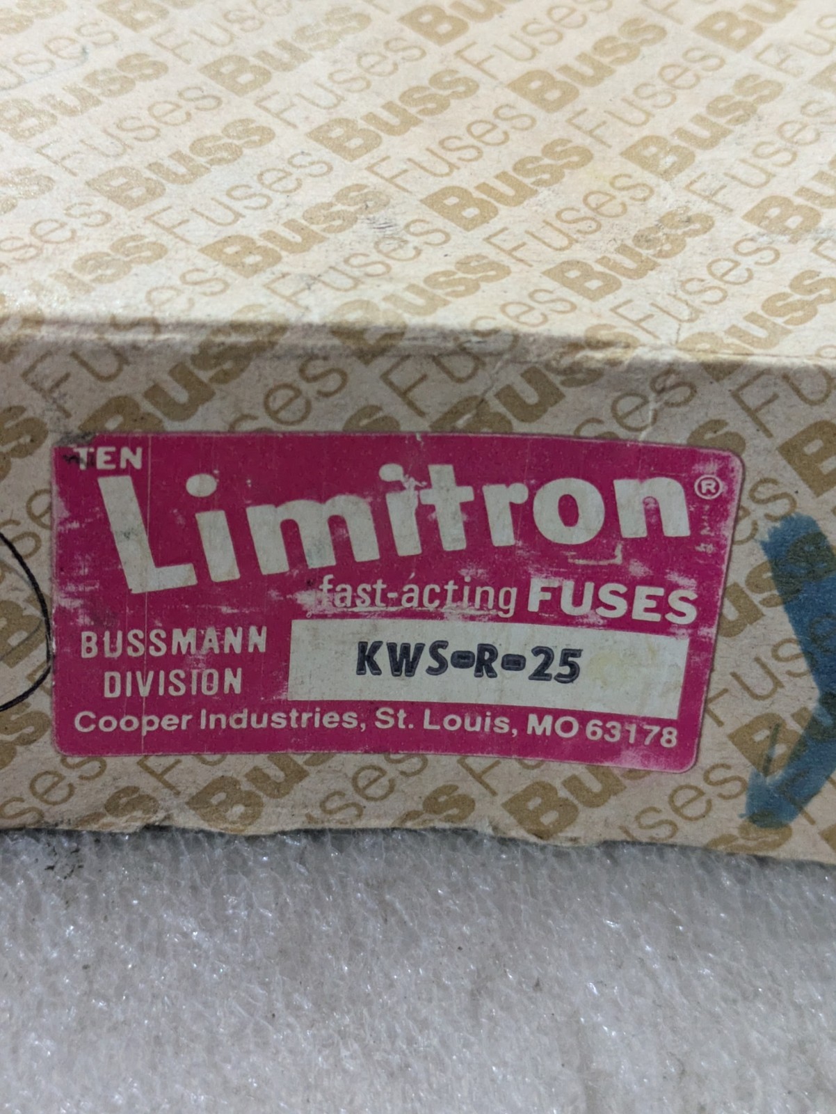 Bussmann KWS-R-25 Limitron Fast Acting Fuse 25A 600V Current Limiting RK1 Eaton