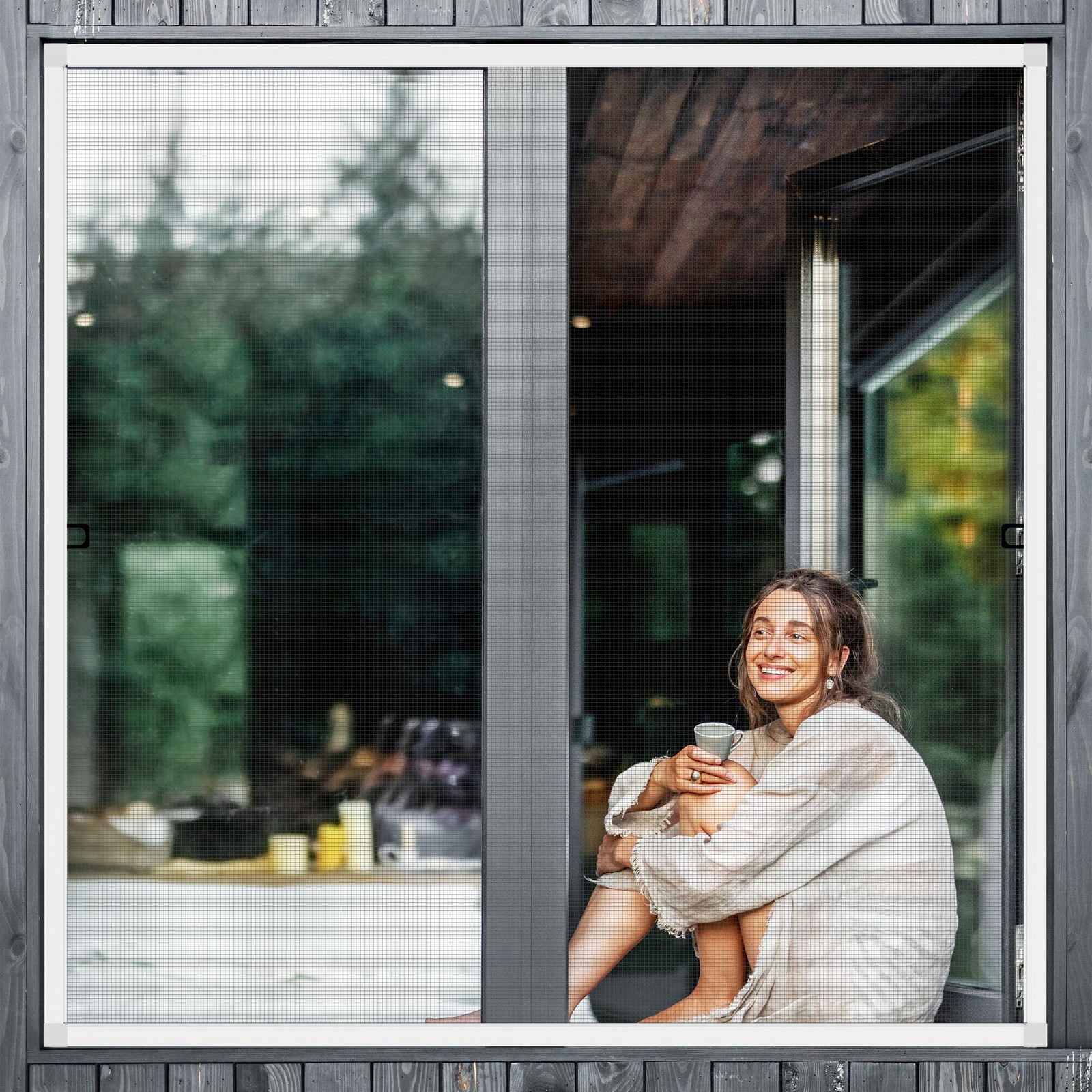 Augblinds 2 Sets Window Screen Frame Kit, 5/16 46 in X 46 (2 Pack), White