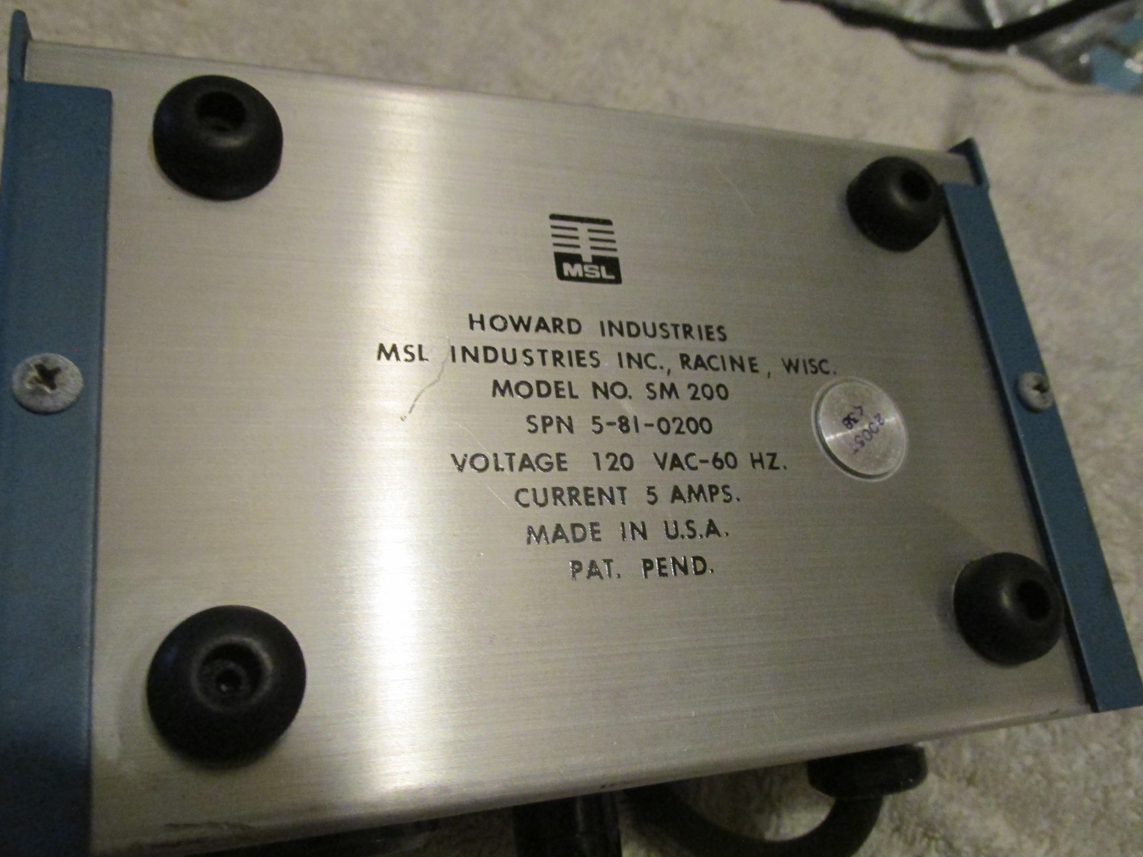 Vintage MSL / Howard Industries Sine Master 200 Variable Speed Control Unit box