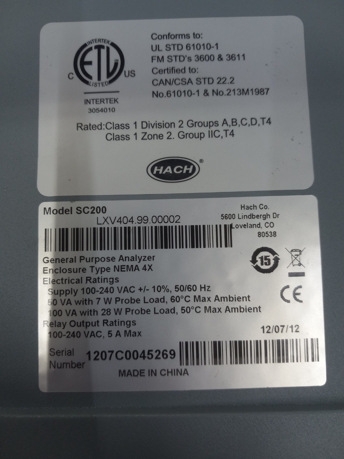 HACH GENERAL PURPOSE ANALYZER SC200