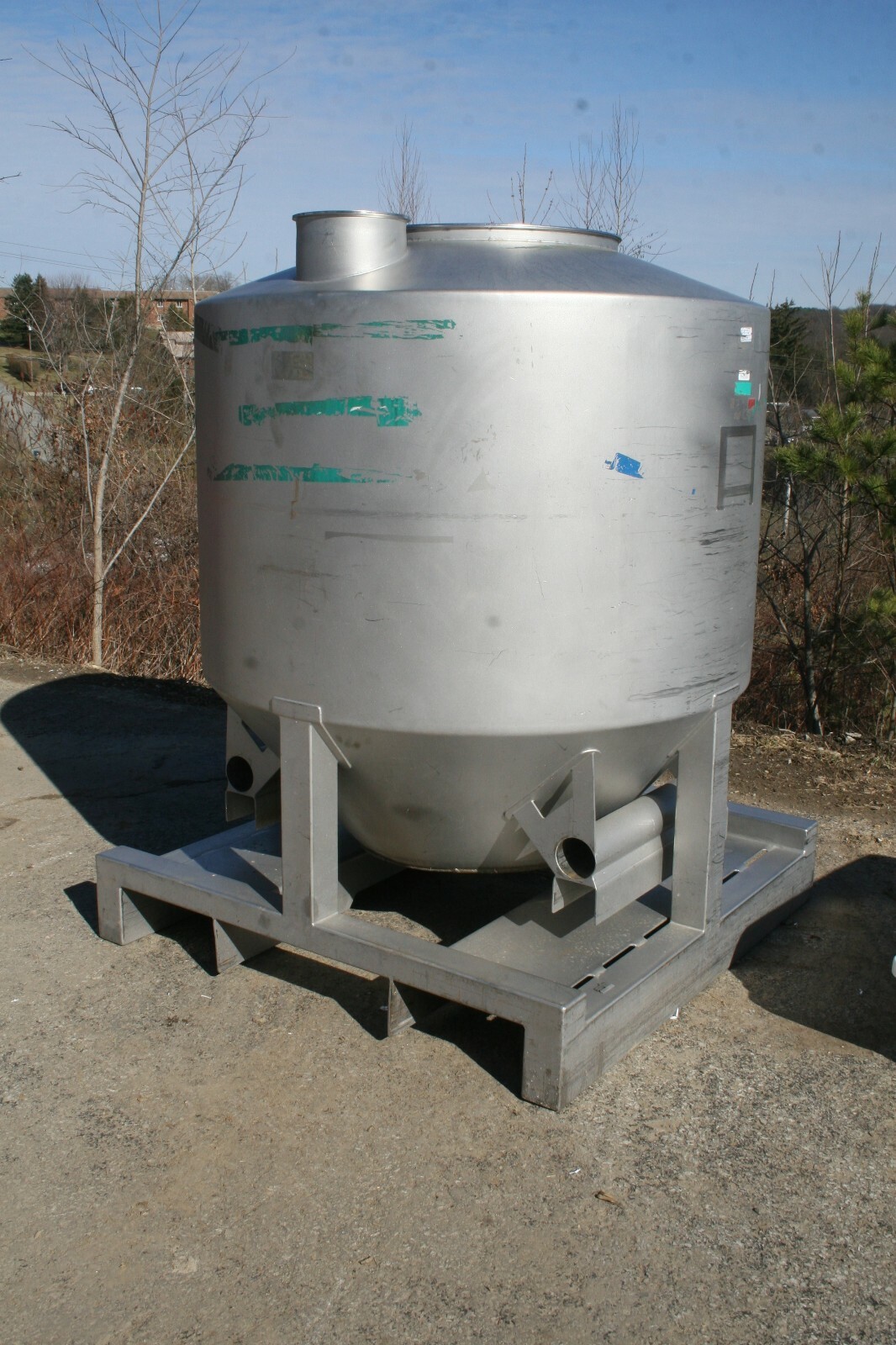 47″x47″x59″ Stainless Steel Approx 225 Gal Single Wall Tank 3/8″ Wall Thickness