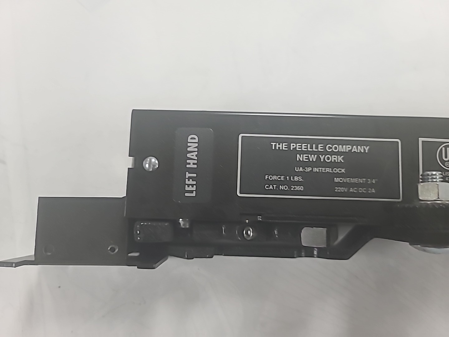Otis Elevator Interlock Left Hand PN:2360 Peele Company commercial elevator door