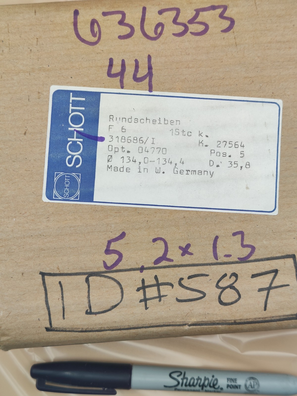 Optical Glass Blank – F6 – Flint – 636353