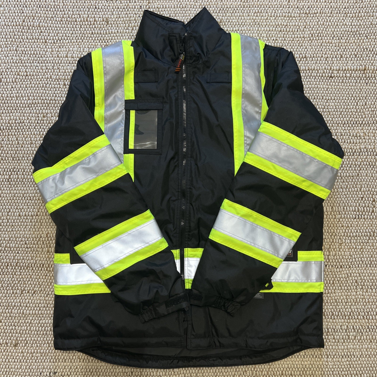 Men’s Hi-Vis 5-in-1 Safety Jacket, 300D Poly Oxford with PU Coating, Black, XLT