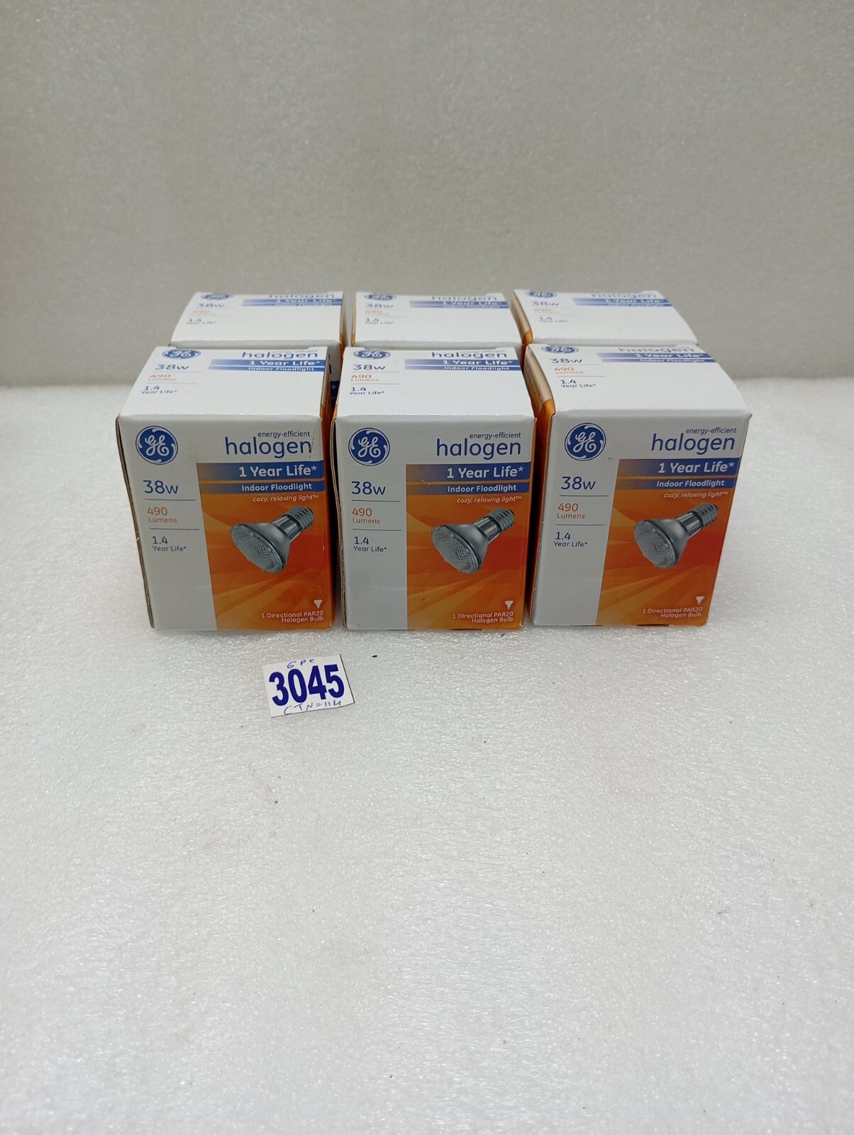 GENERAL ELECTRIC INCANDESCENT PAR LAMP 38PAR20H/FL25(LOT OF 6PC) HALOGEN SPOT/FL