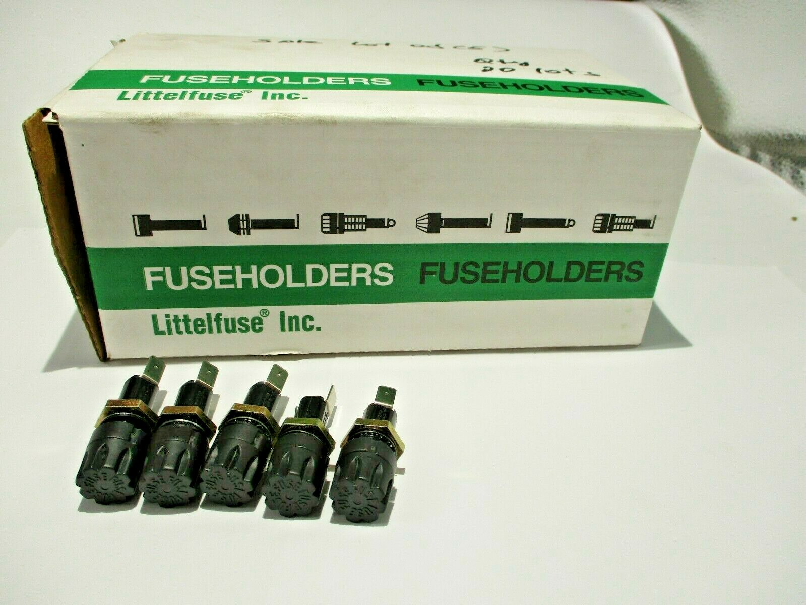 NEW LOT OF 5 LITTELFUSE 03420838HXL FUSEHOLDER FOR FUSE 20A/AMP 3AG 250V