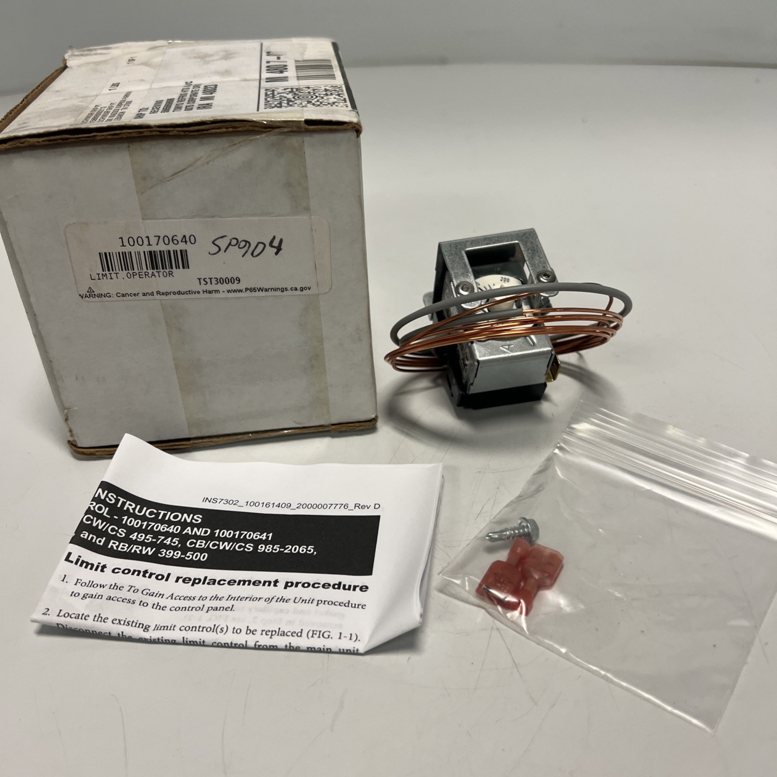 NEW, LOCHINVAR, 100170640, TST30009, LIMIT THERMOSTAT CONTROL UNIT. (1B-1)