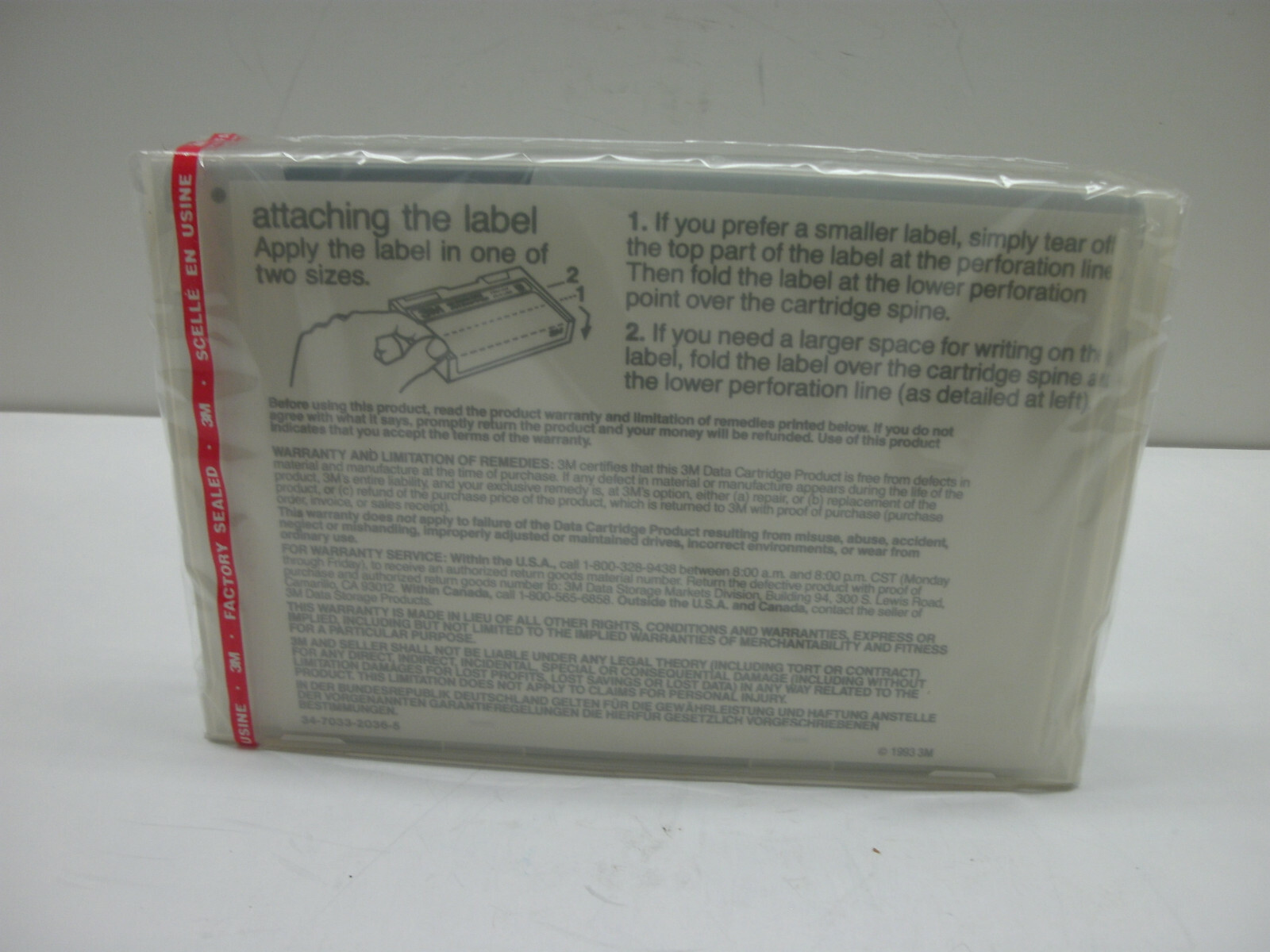 3M DC 600A DATA CARTRIDGE 60 MBYTES 620 FT (189.0m) FACTORY SEALED NEW IN BOX